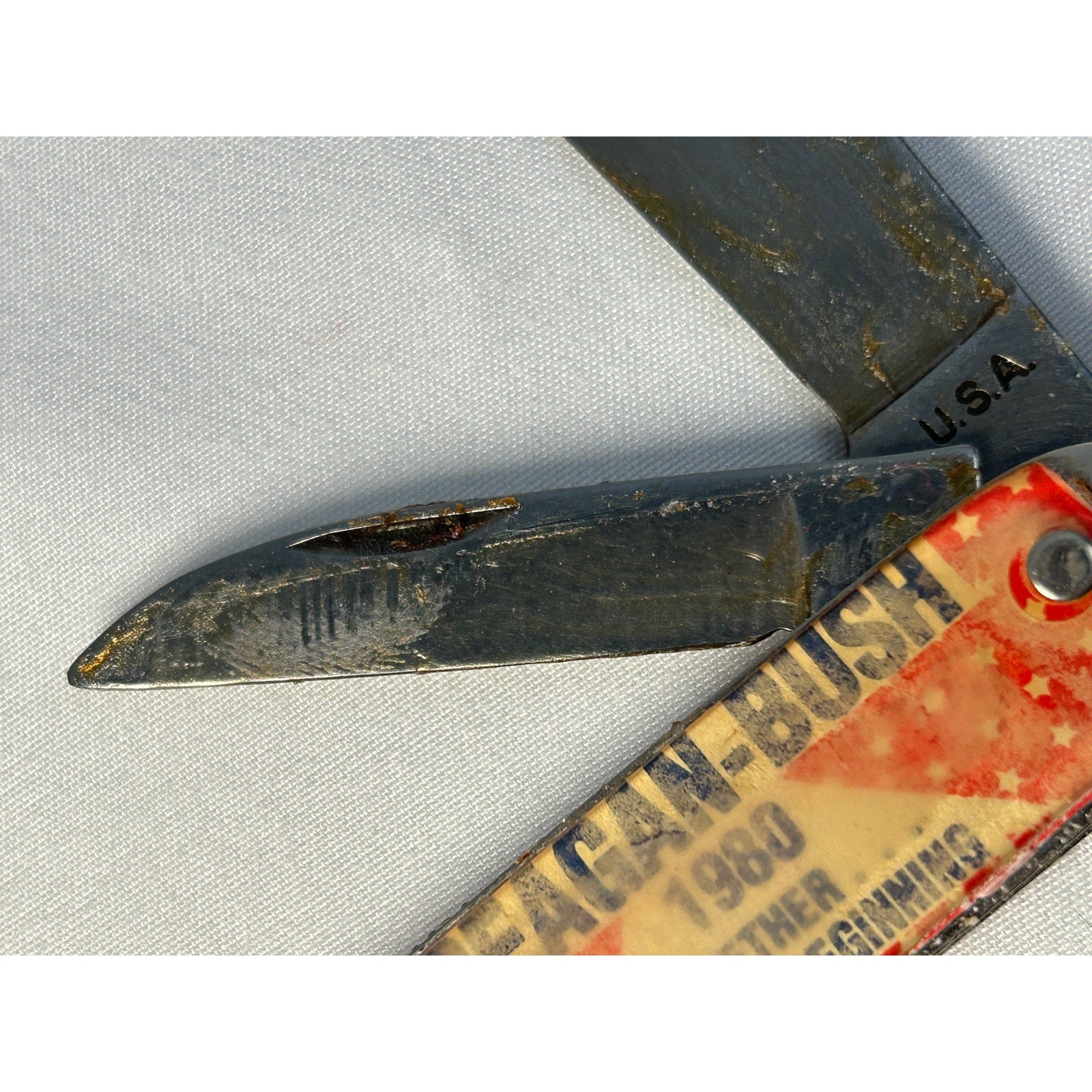 Reagan Bush 1980 Pocket Knife USA Campaign Folding Knife Vintage