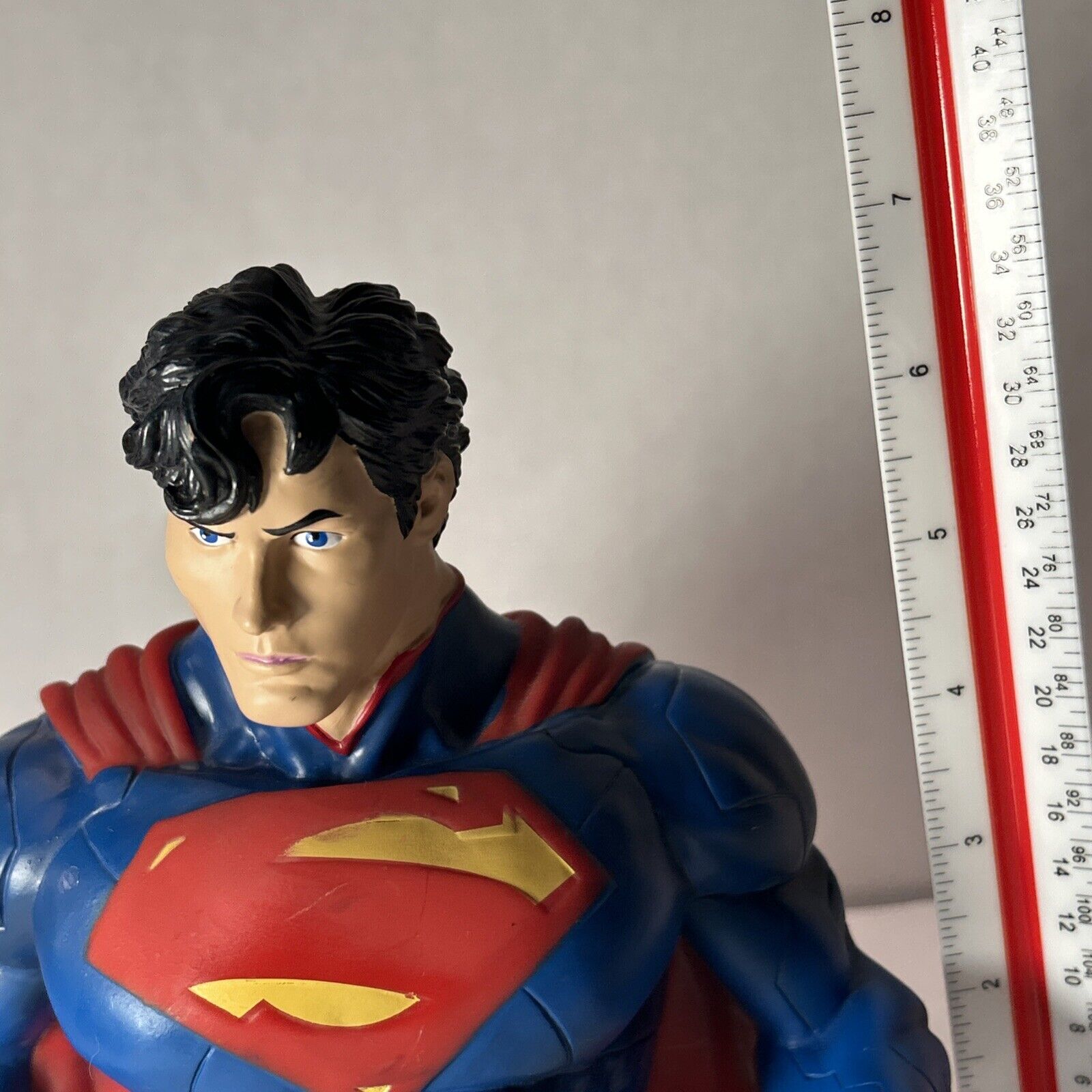 SUPERMAN Bust Molded Piggy BANK DC Comics Coin Bank 7.5” Hard Plastic Never Used