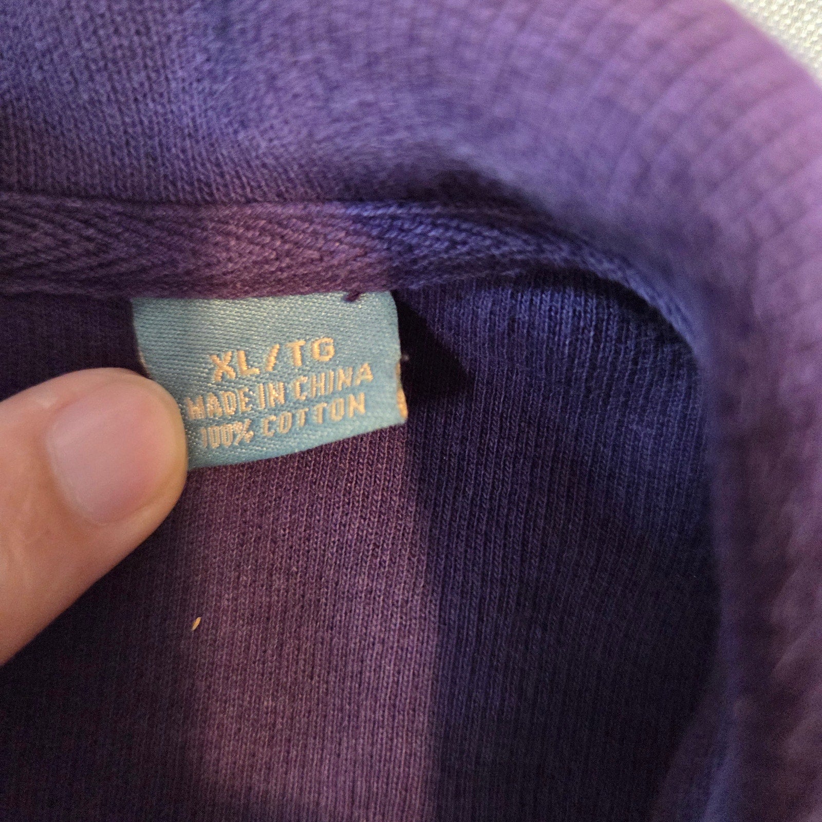 Tommy Bahama Relax 1/4 Zip Sweater XL Purple Cotton Pullover Casual