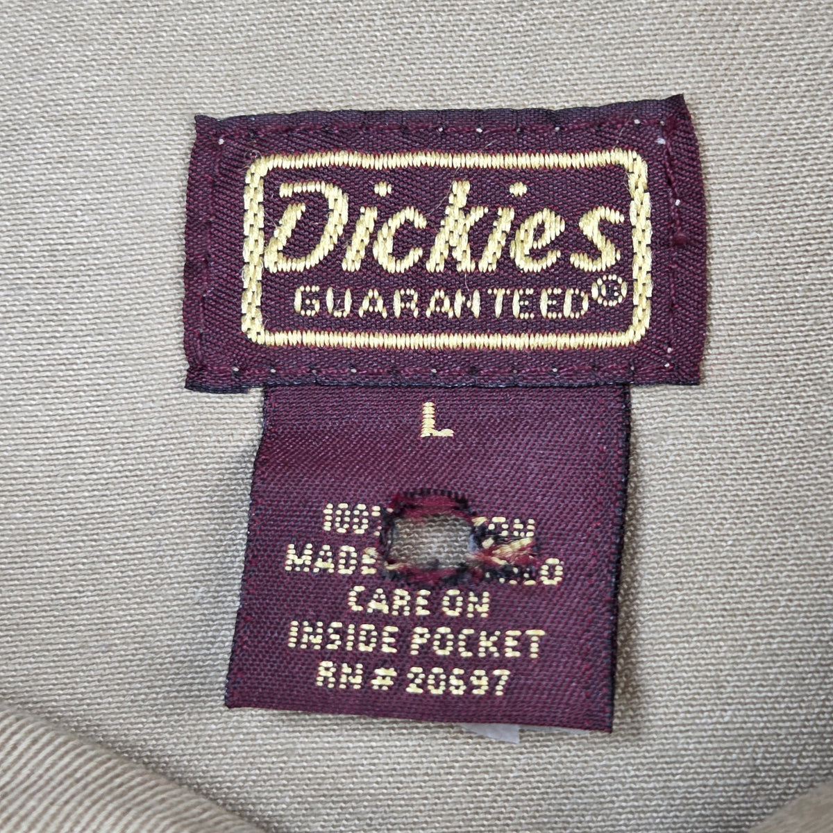 Vintage Dickies Guaranteed Work Jacket Men's L Tan Western Yoke Full Zip