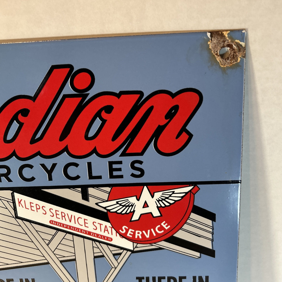 Indian Motorcycles Flying A Porcelain-Style Sign – 17.5"x12" Repro Garage Decor