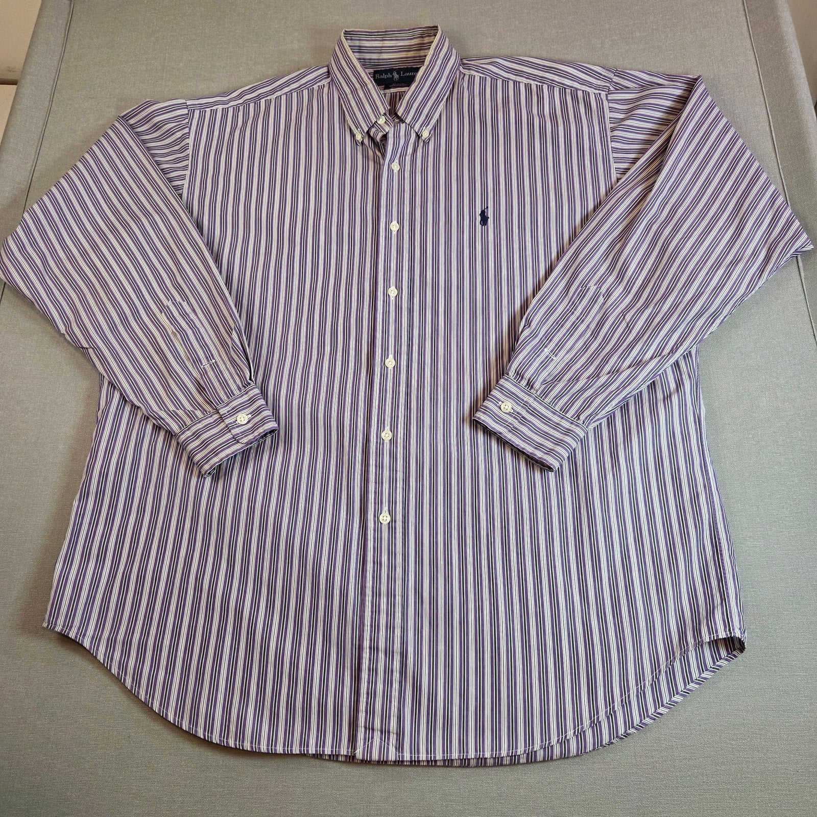 Ralph Lauren Blake Striped Button Down Shirt Men’s L Cotton Hong Kong