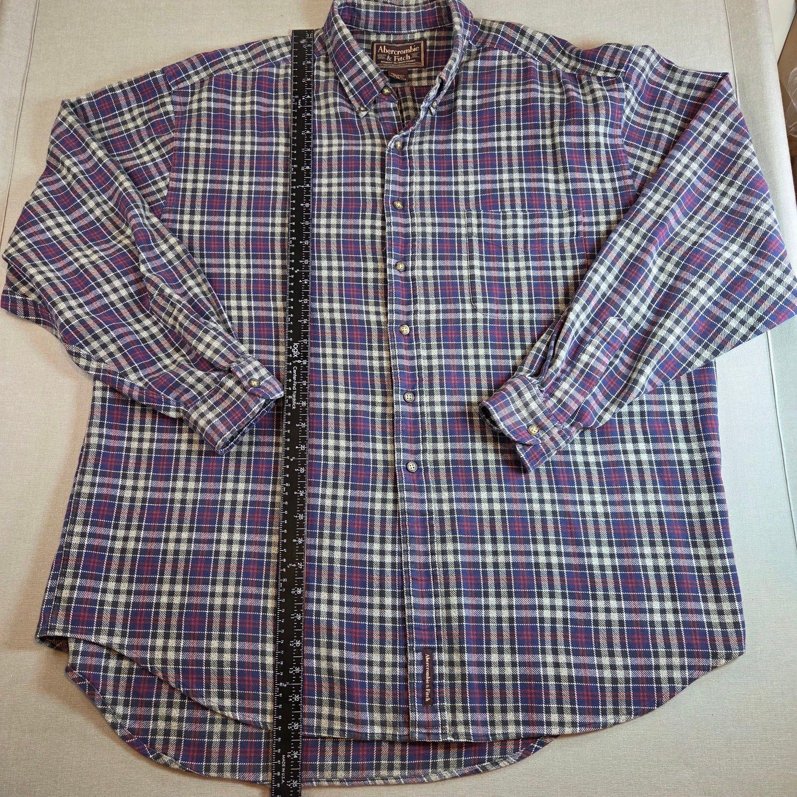 Vintage 90s Abercrombie & Fitch Flannel Shirt XL Hong Kong Outdoor Goods
