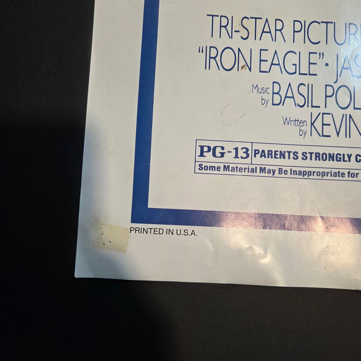 Original 1986 Iron Eagle Movie Poster 27x41 Folded NSS 860013 Tri-Star USA