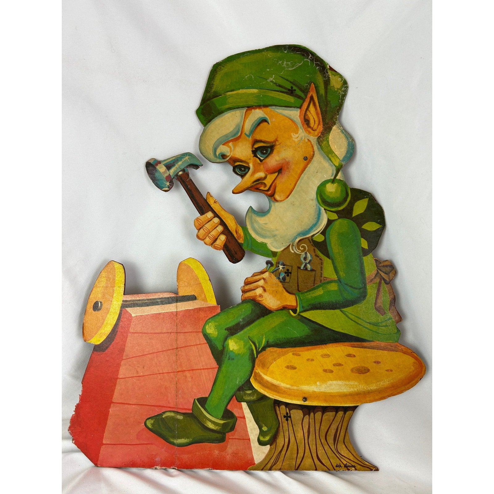 Mid Century Christmas Elf Yard Art Set 4 U Bild Wood Decorations