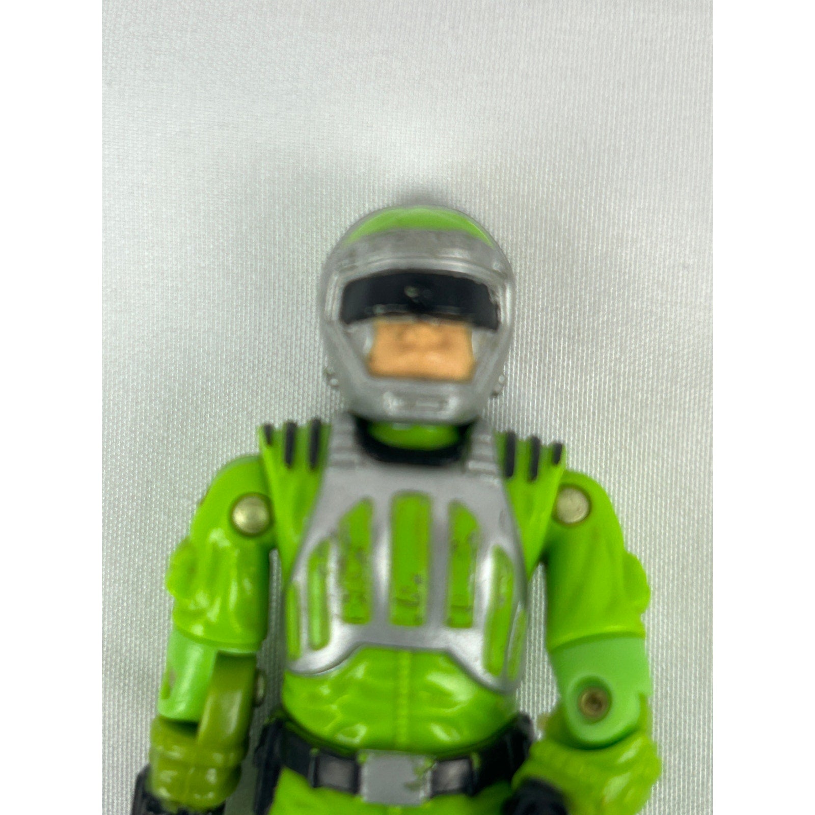Vintage 1986 GI Joe Sci-Fi Laser Trooper figure with pack hose gun and card