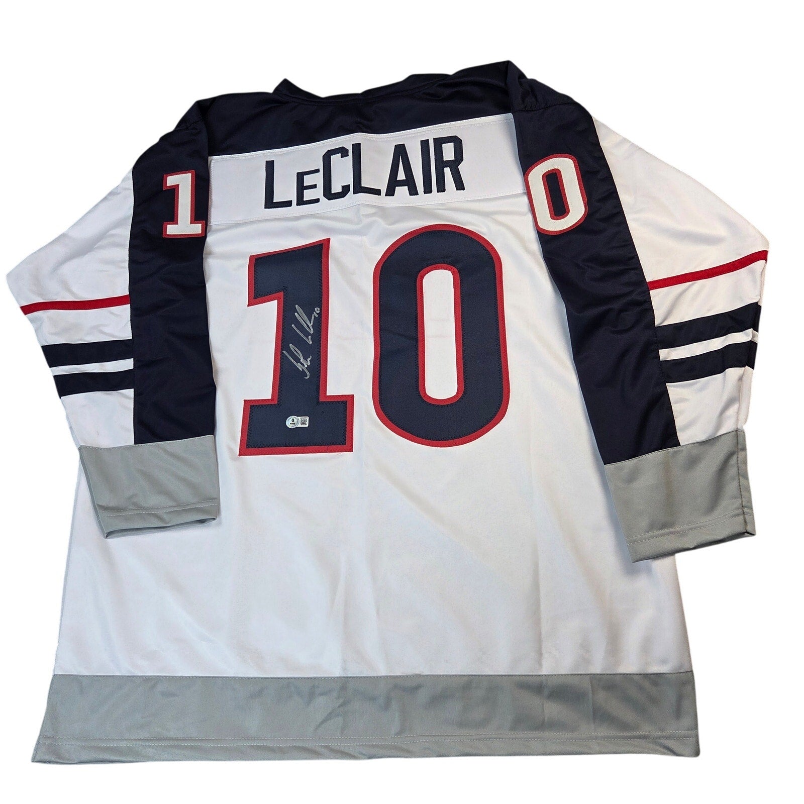 John LeClair Signed Team USA Hockey Custom Jersey XL Beckett Witness Auto