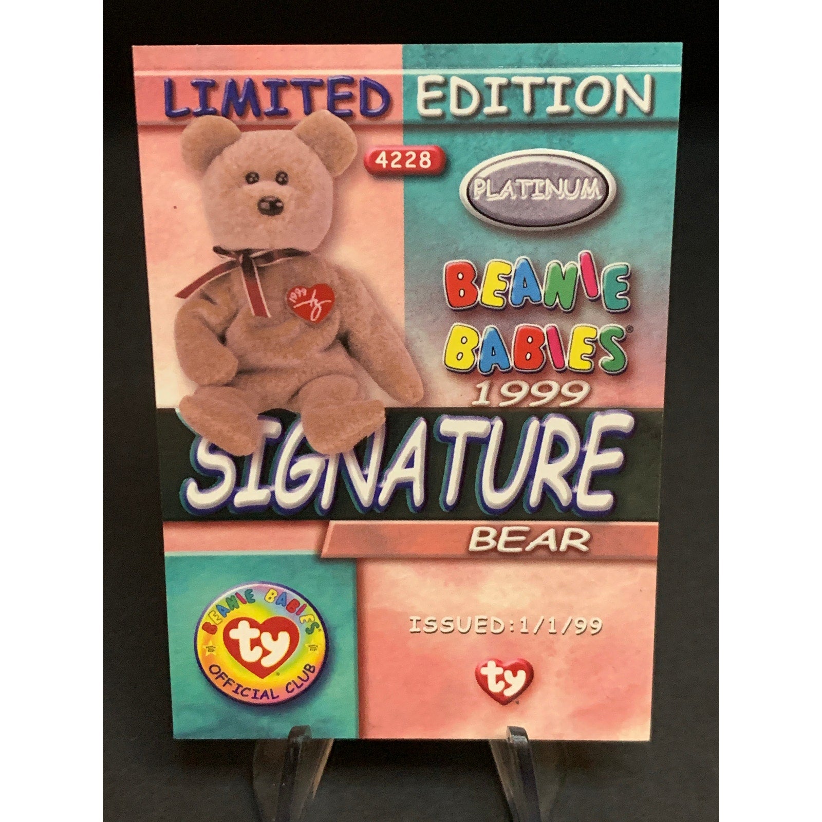 1999 Topps Ty Beanie Babies Platinum Limited Edition Card Lot Of 7 NM
