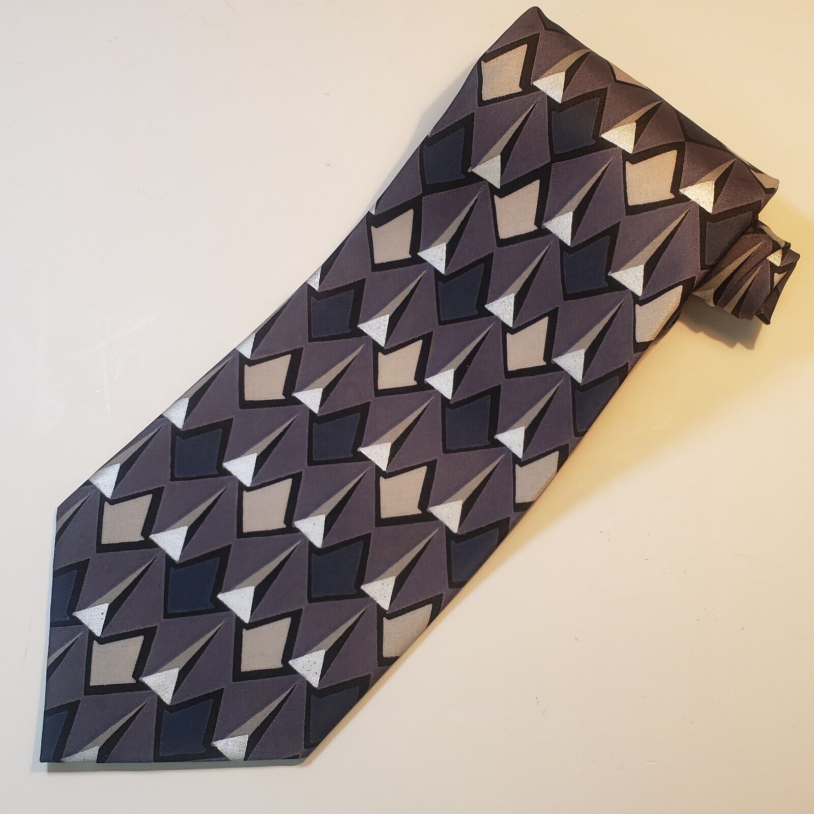 Mulberry Marina By The Sea Thai Silk Geometric Tie