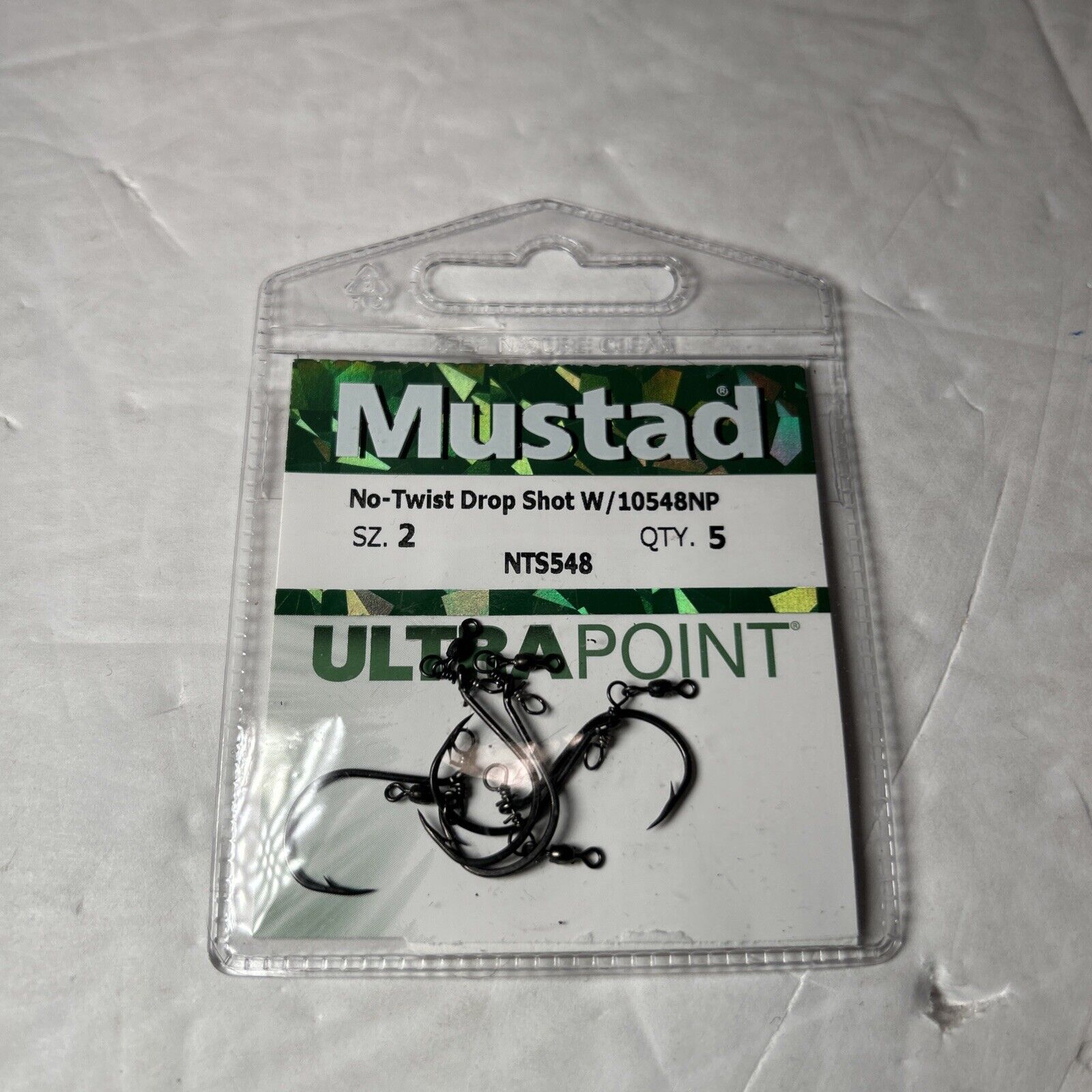 5 Mustad No-Twist Drop Shot w/10548NP Size 2