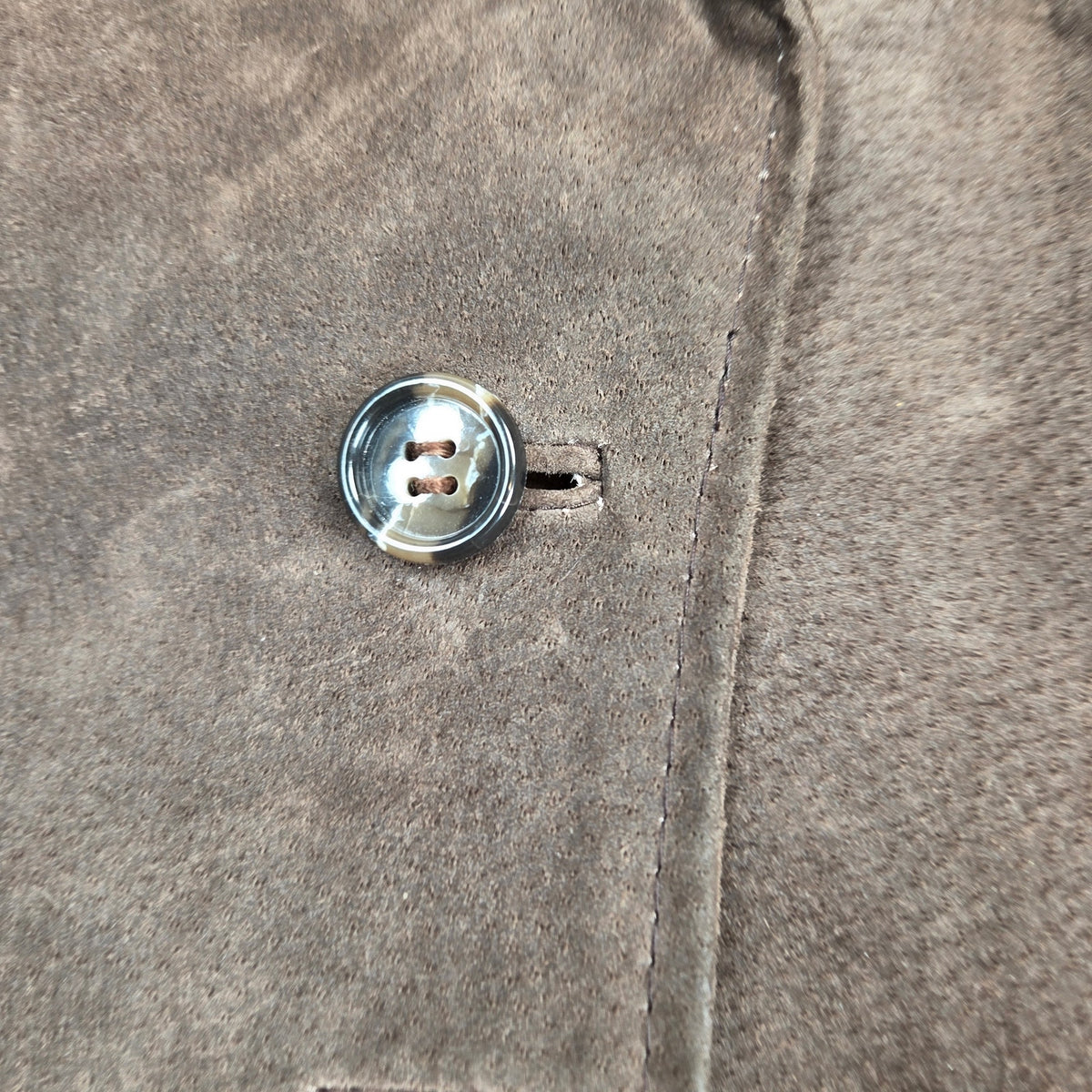 Vintage Brown Suede Leather Blazer Jacket Womens 7/8 Hong Kong Unbranded Coat