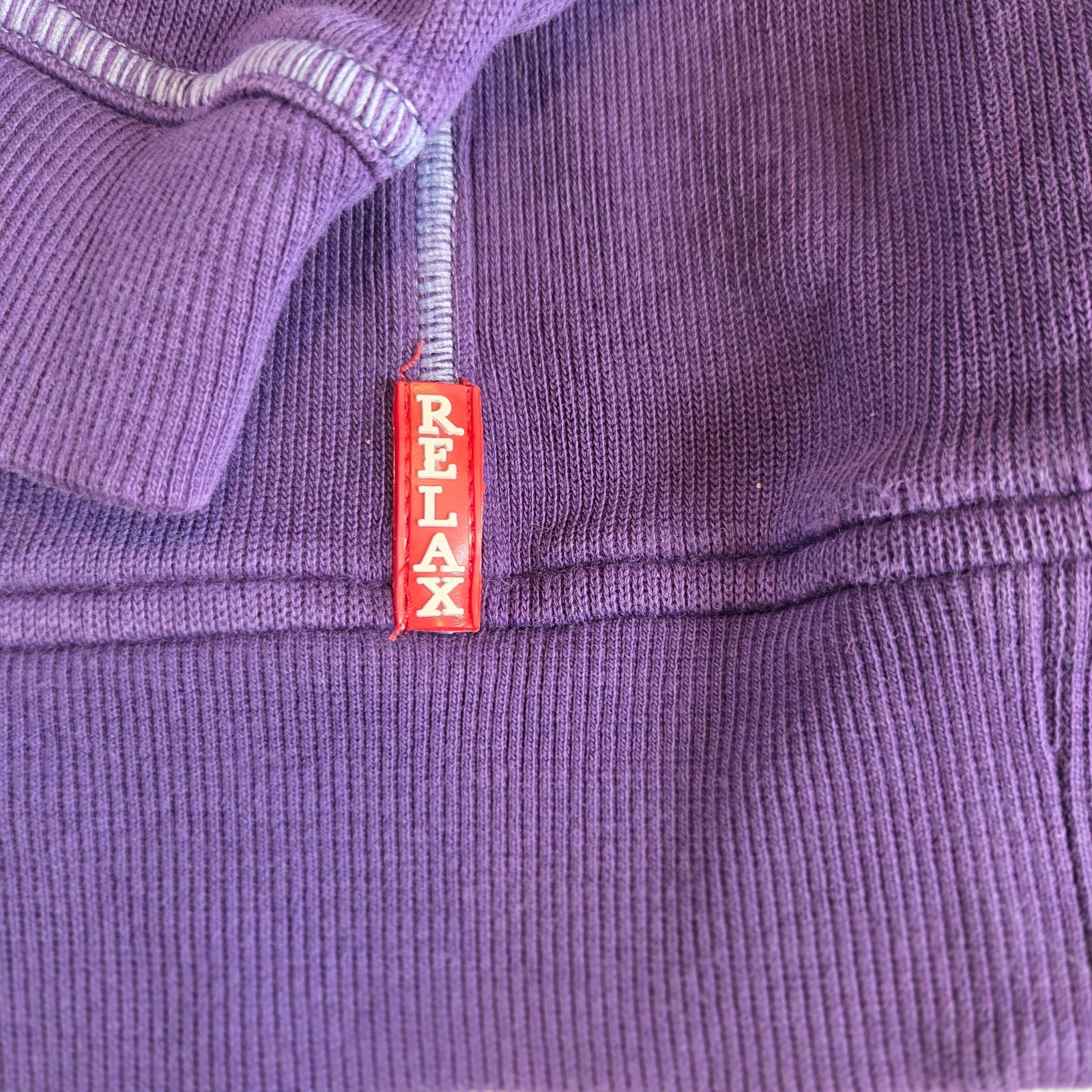 Tommy Bahama Relax 1/4 Zip Sweater XL Purple Cotton Pullover Casual