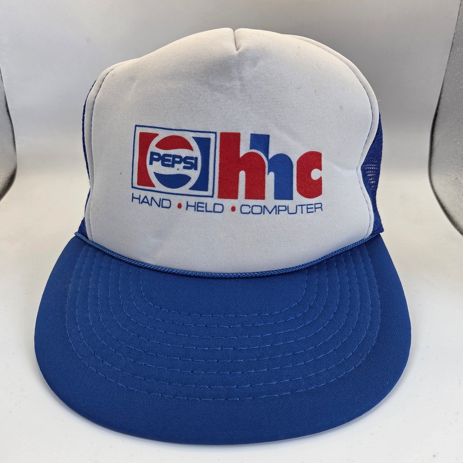 Vintage Pepsi HHC Hand Held Computer Trucker Snapback Hat Foam Mesh Cap OSFA