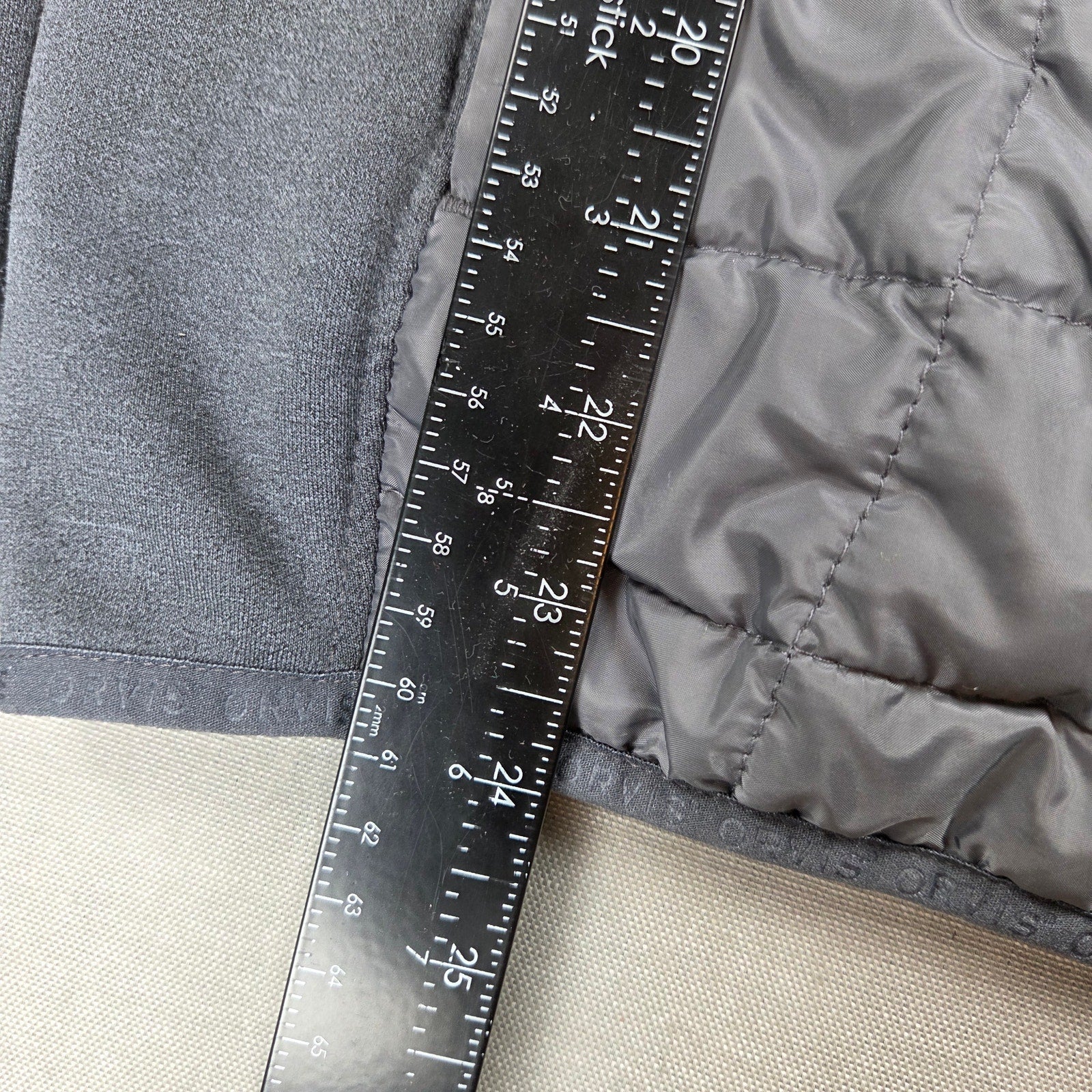 Orvis Hybrid Quilted Full Zip Jacket Mens Large Gray Stretch Fleece Coat