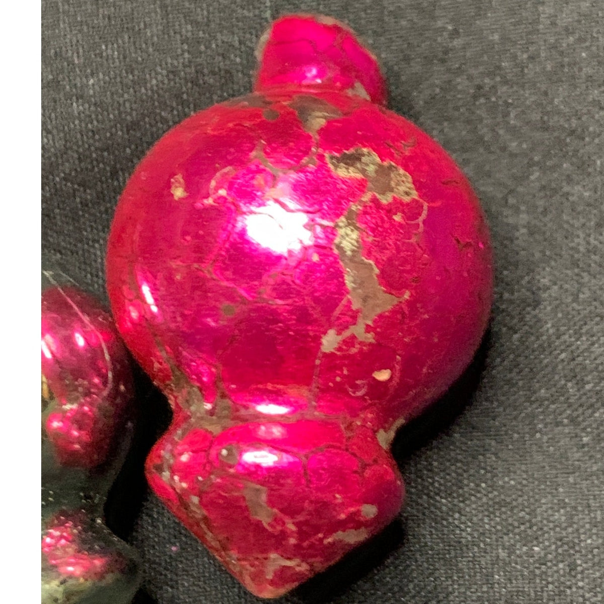Vintage Glass Christmas Ornaments Lot 3 Double Finial Pink Silver Antique