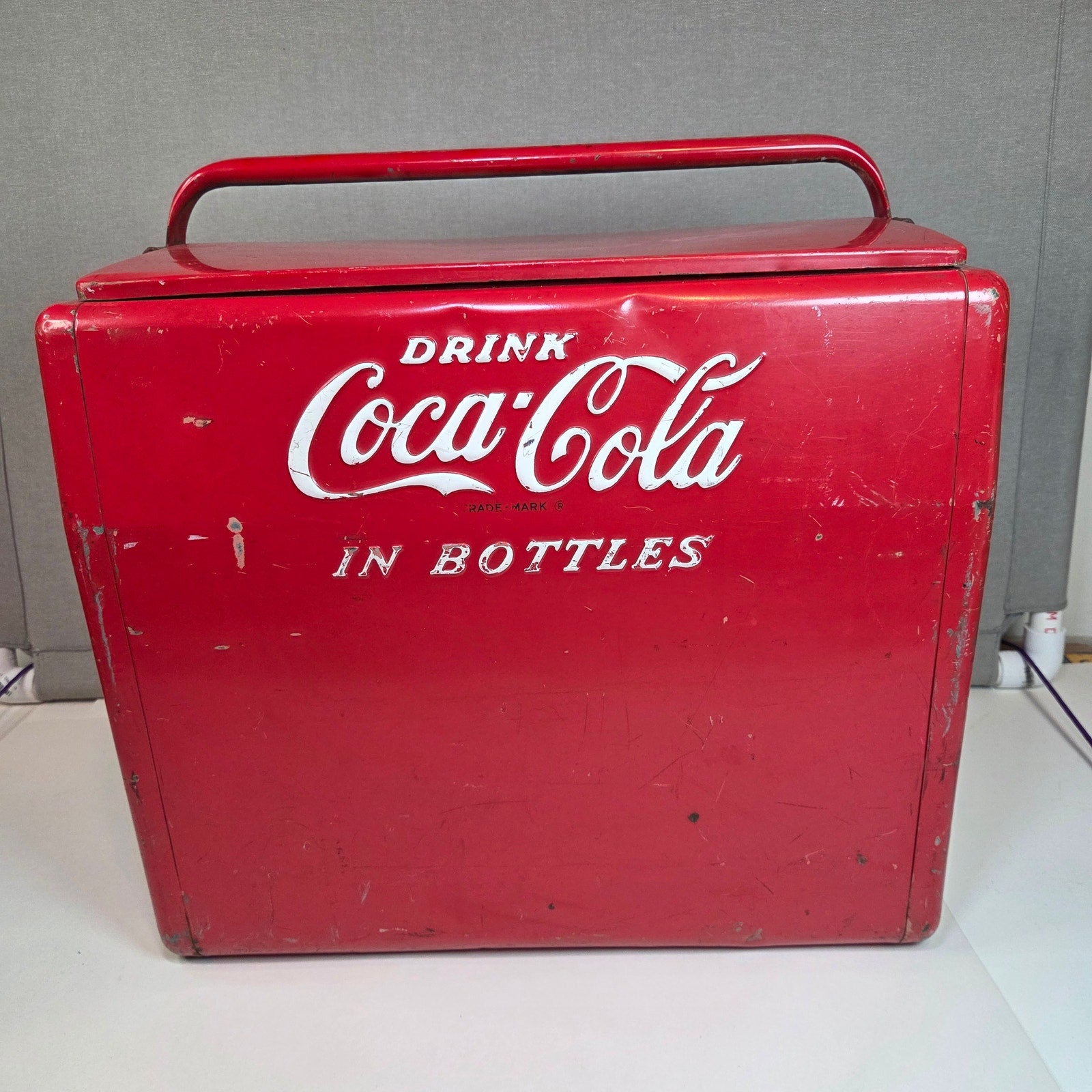 Vintage 1950s Coca-Cola Cavalier Metal Cooler w/ Tray & Opener Chattanooga TN