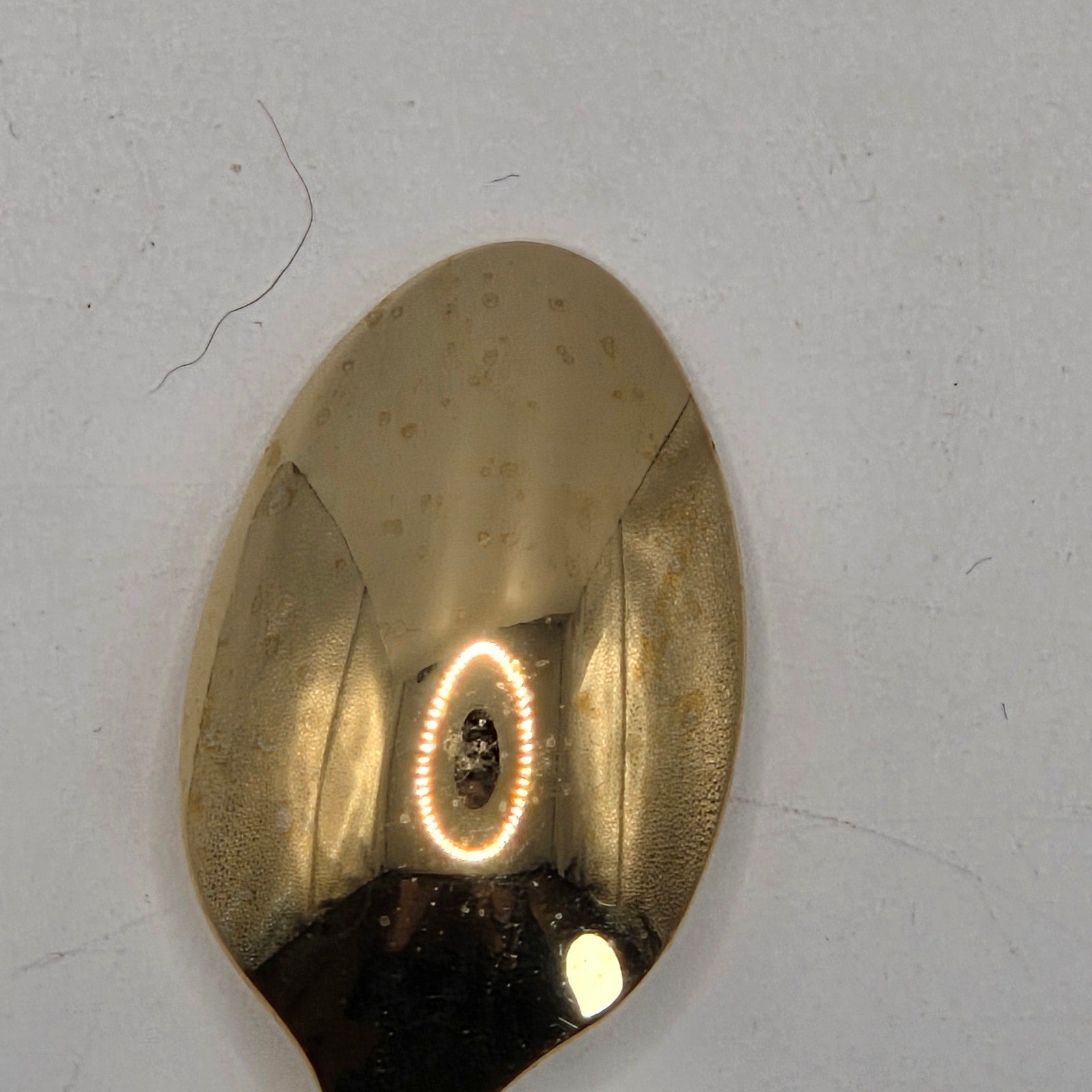 Vintage 1970s IIS International Silver Gold Tone Mustache Cup Hanging Tea Spoon