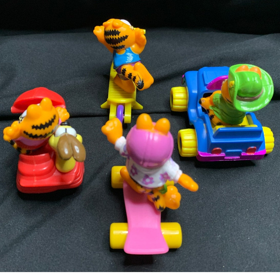 1988 McDonald's Garfield Happy Meal Toys Complete Set of 4 Vintage