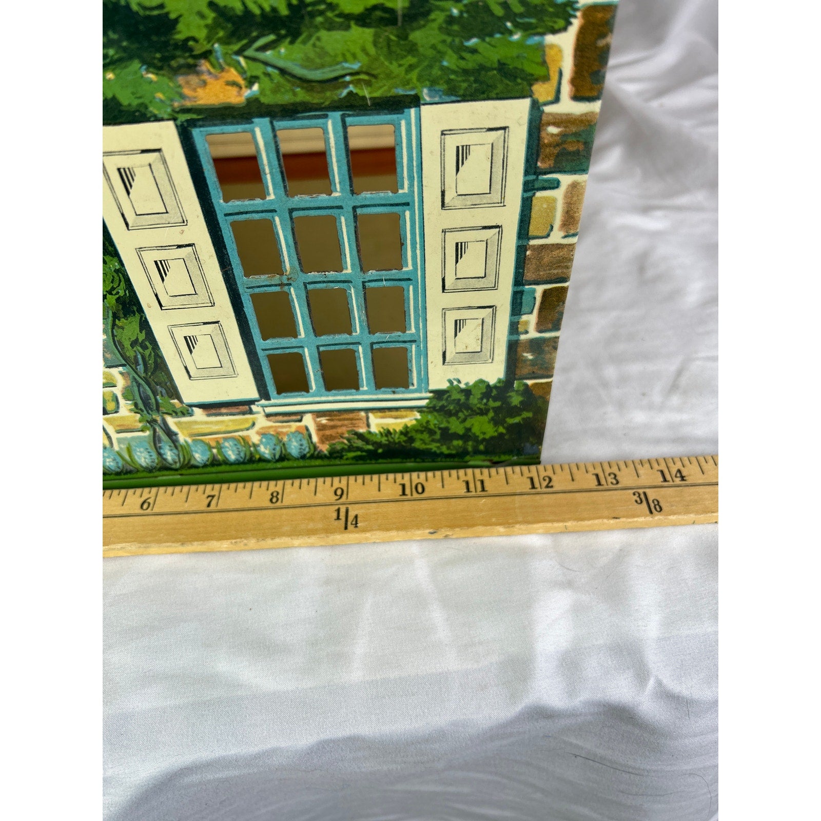 Playsteel Bucks County Colonial Tin Litho Dollhouse 1948 Vintage