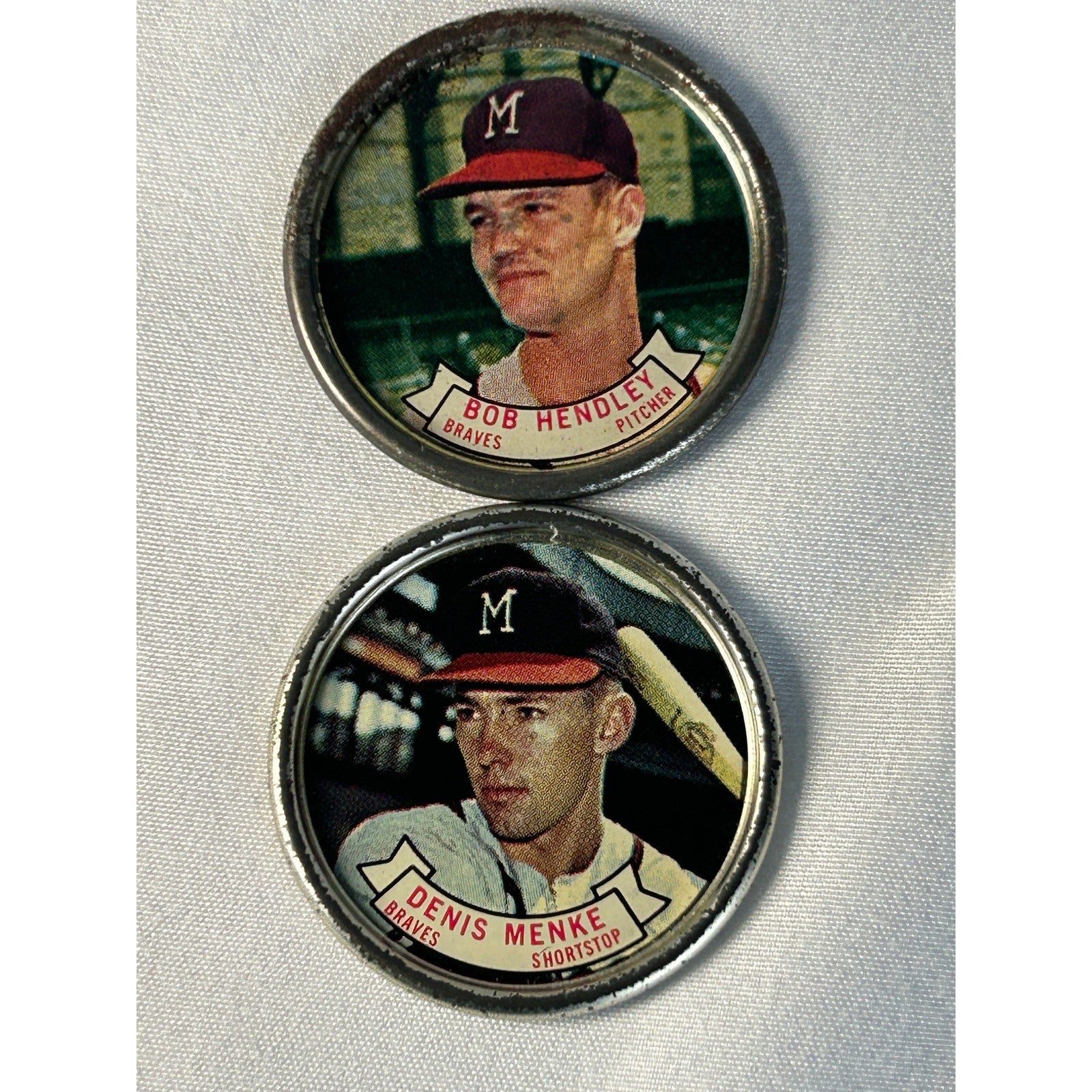 1964 Topps Baseball Coin Lot Hank Aaron Eddie Mathews Braves