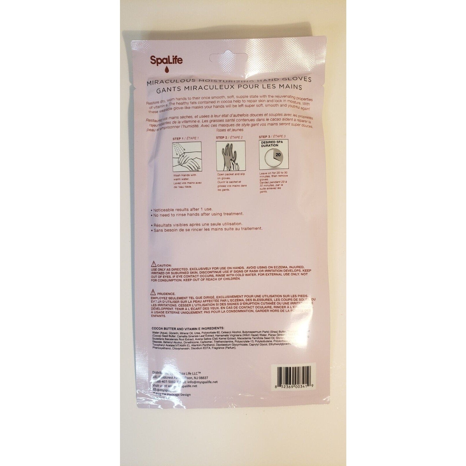Spa Life Miraculous Moisturizing Hand Gloves Cocoa Butter & Vitamin E
