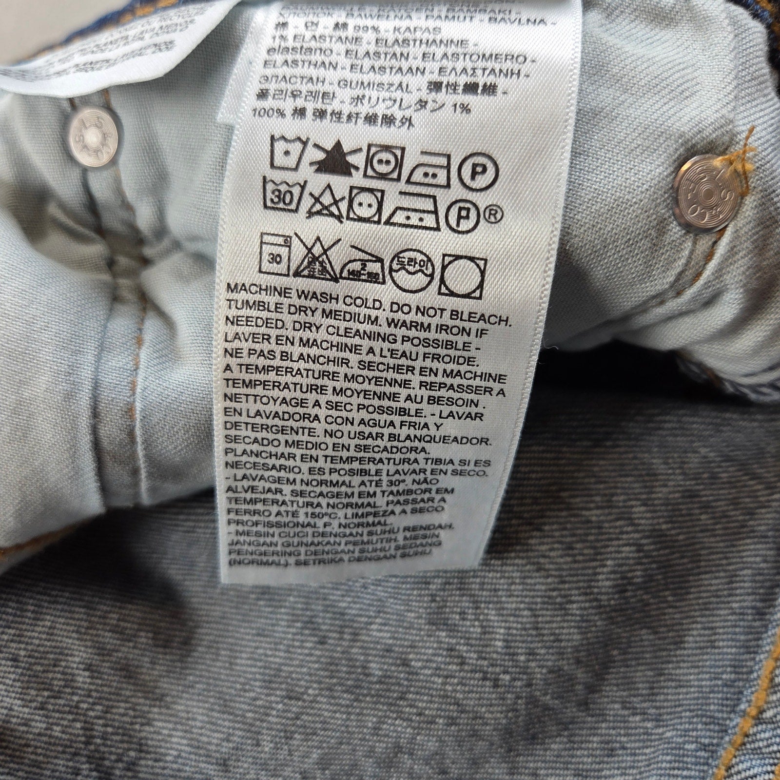 Levi's 505 Regular Fit Jeans Men's 38x32 Dark Wash Straight Leg Mexico