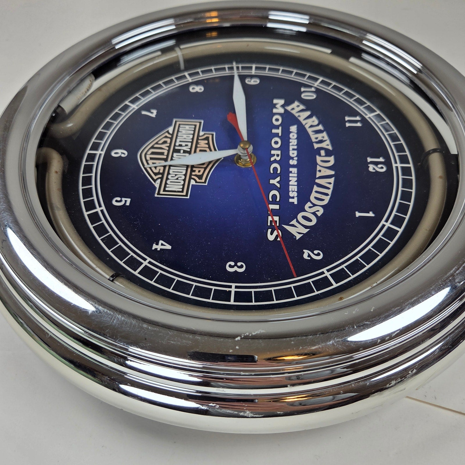 Harley-Davidson Official Licensed Blue Neon Wall Clock Ace Product Working