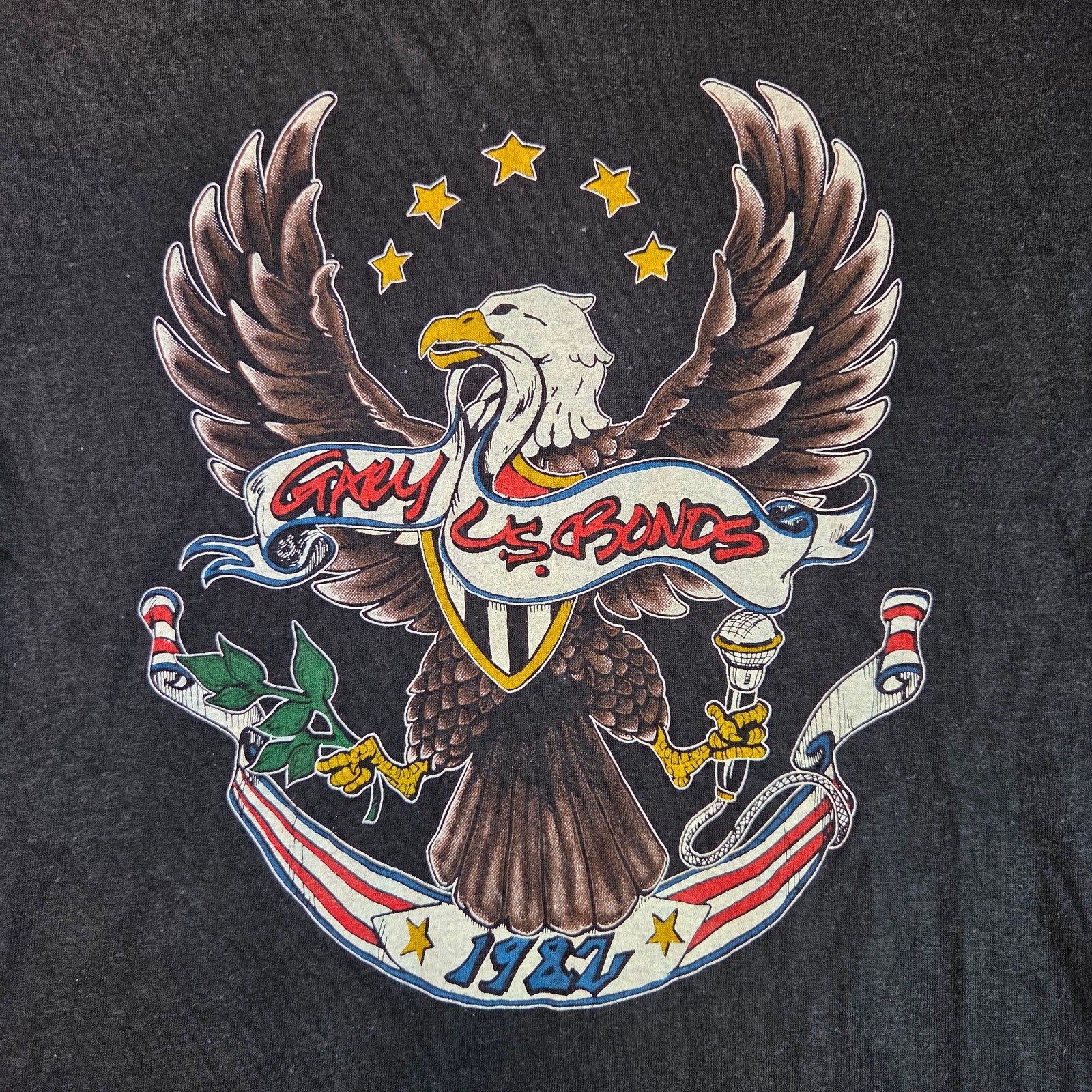 Vintage 1982 Gary U.S. Bonds On The Line Tour T-Shirt Made In USA L
