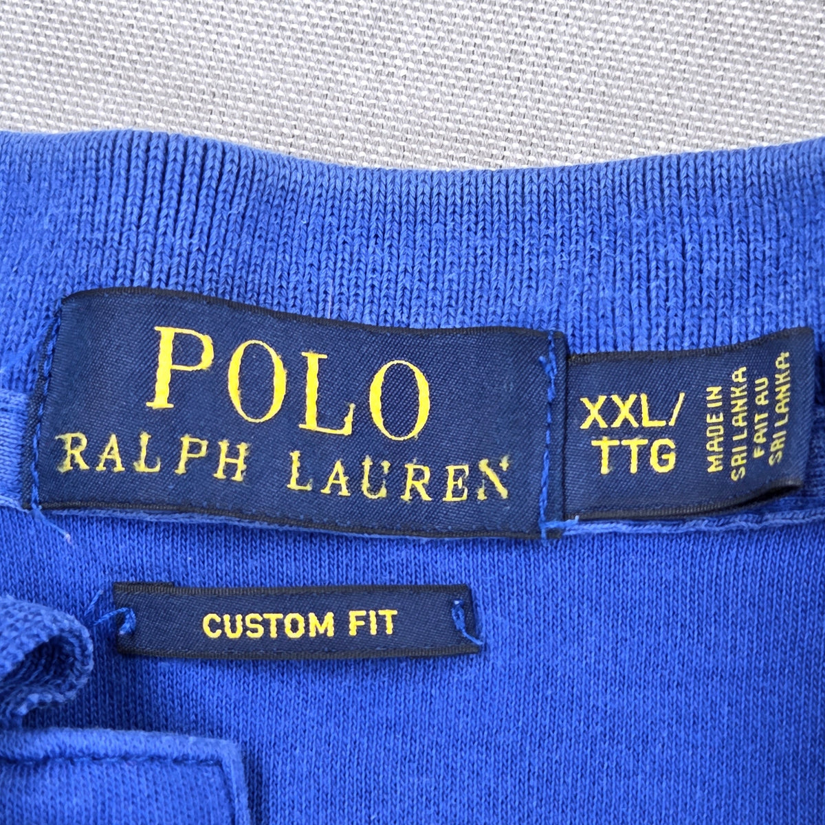 Polo Ralph Lauren Custom Fit Long Sleeve Polo Shirt XXL 100% Cotton Blue