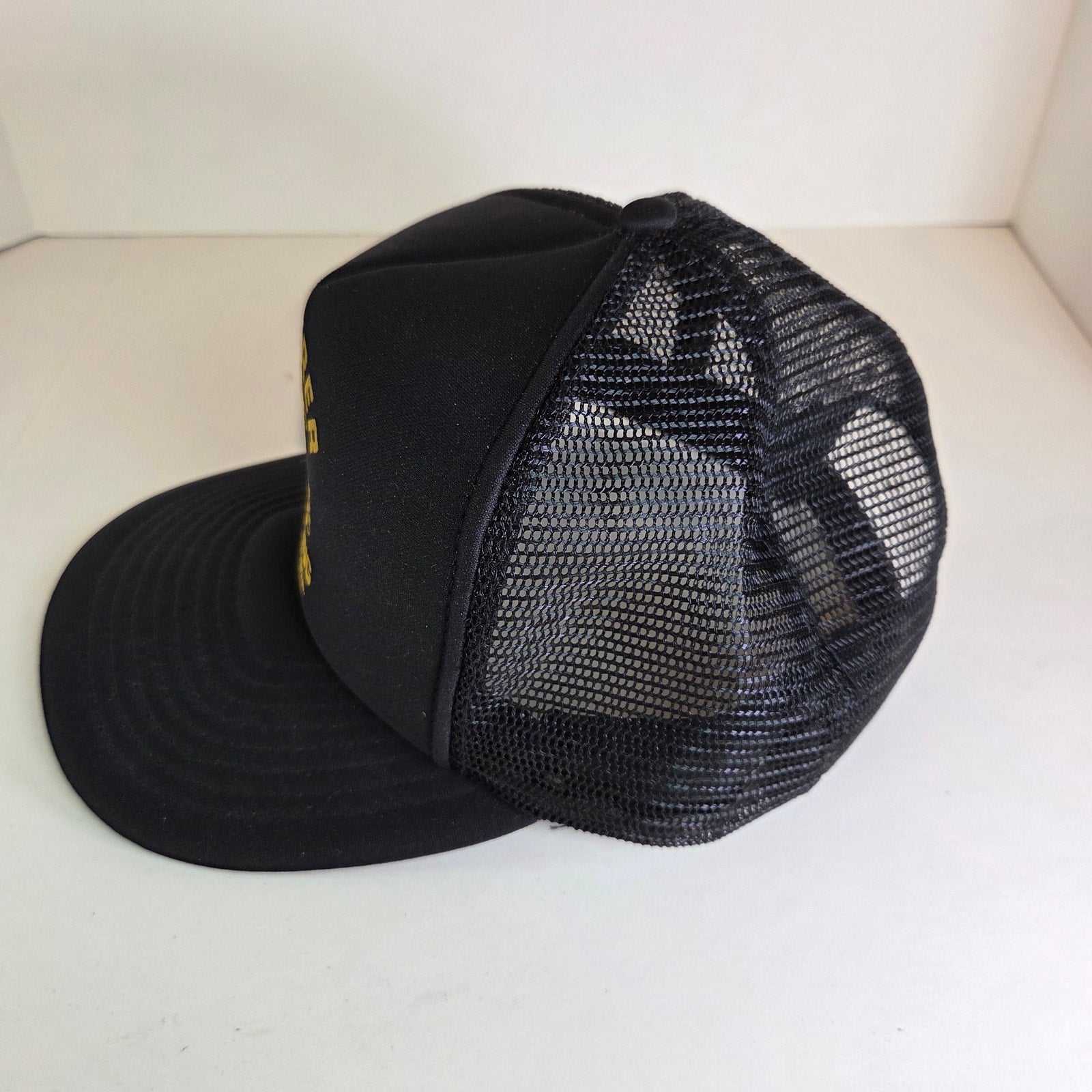 Vintage Scherer & Sons Trucking Hat St. Joseph MN Black Foam Mesh Snapback Promo
