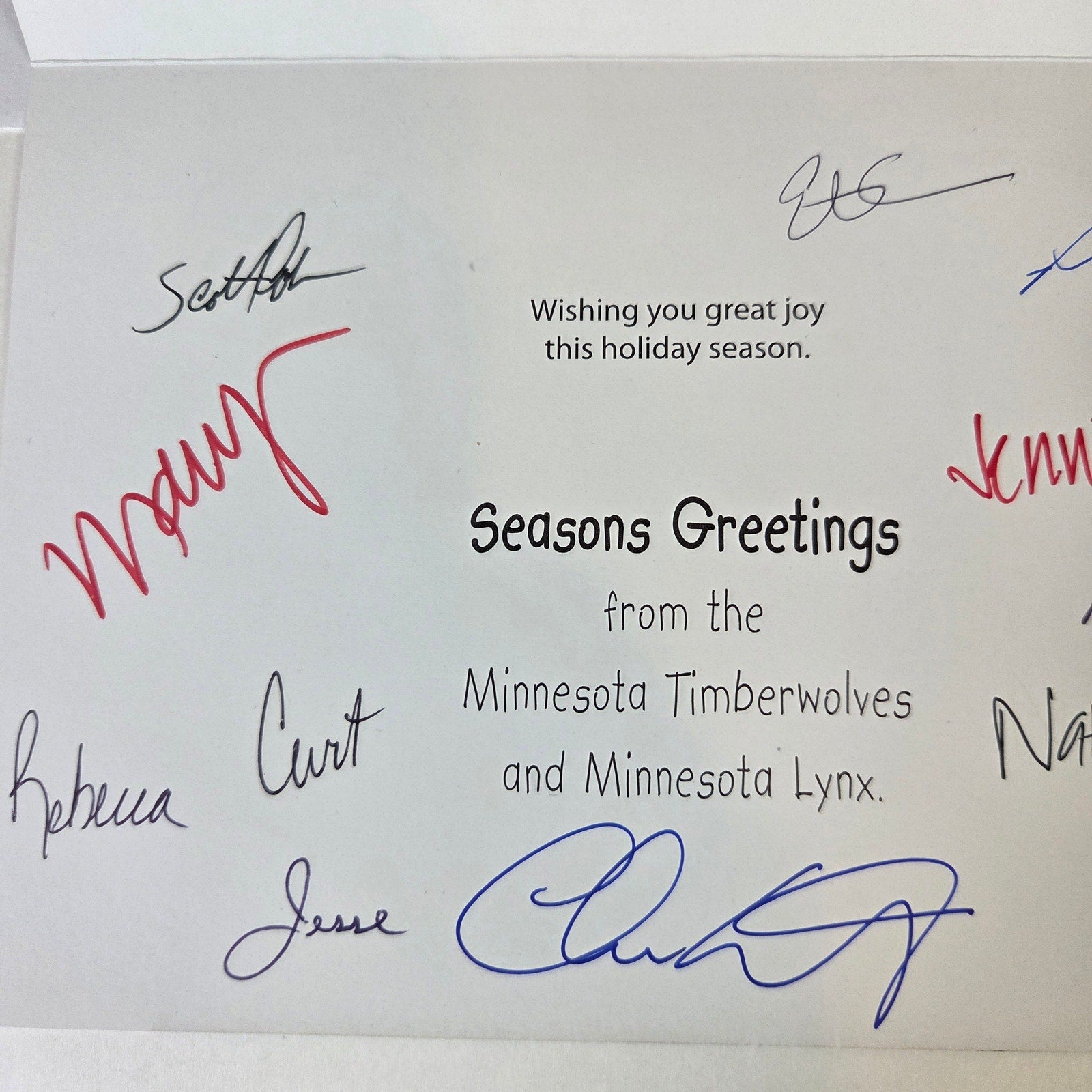 Minnesota Timberwolves & Lynx 2003 Seasons Greetings Team Holiday Card