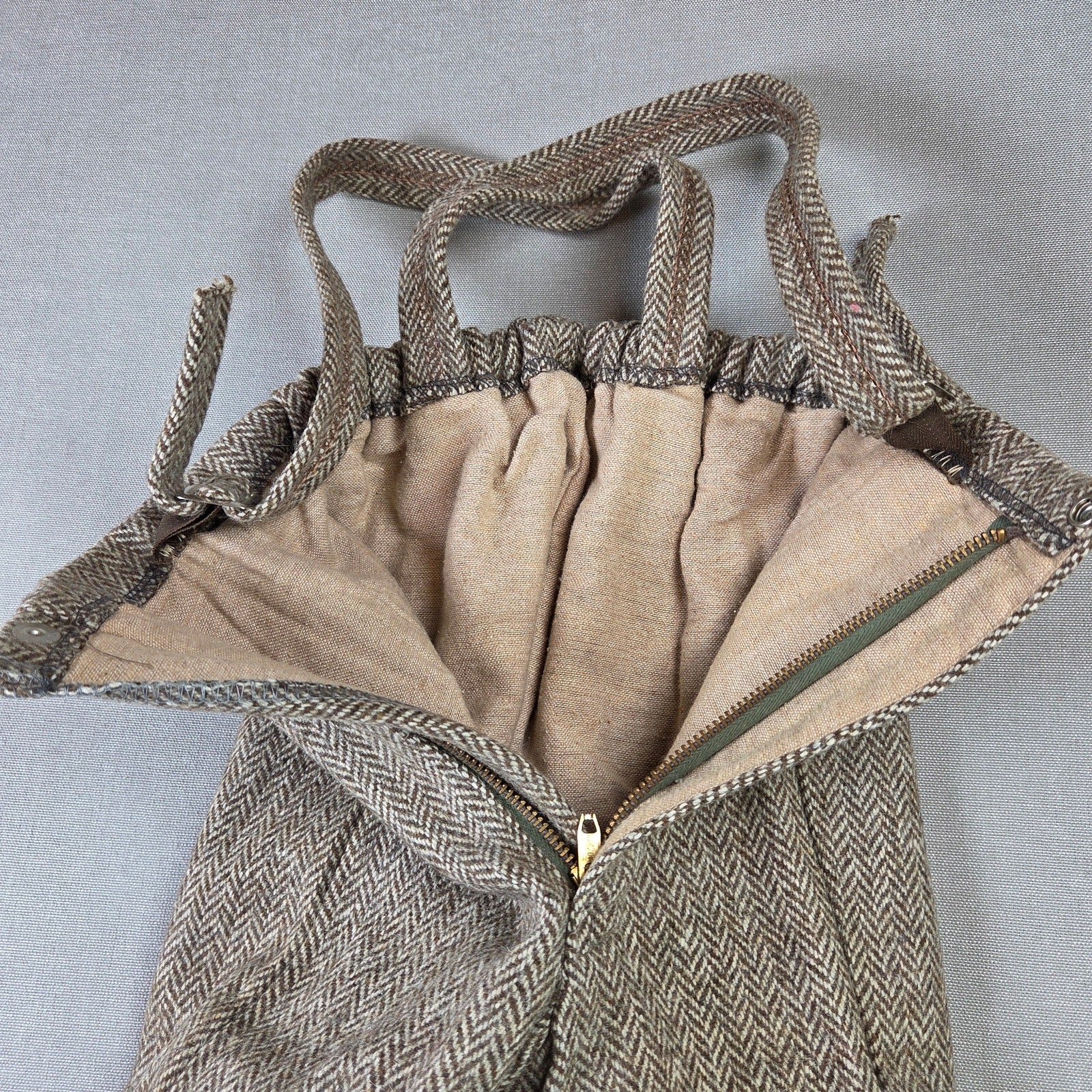 Fieldston Boys Wool Herringbone Coat Pants Set Vintage Stirrup Suit
