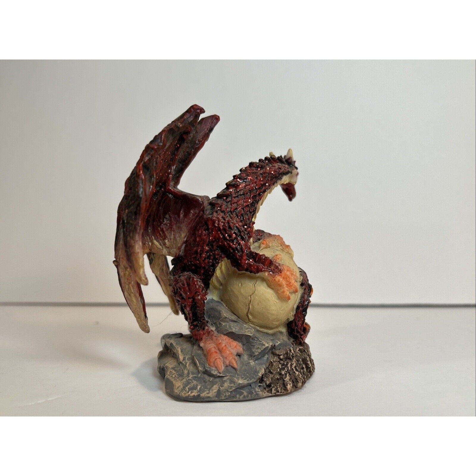 Lot of 3 Resin Dragon Figurines Skull Egg & Chained Fantasy Decor