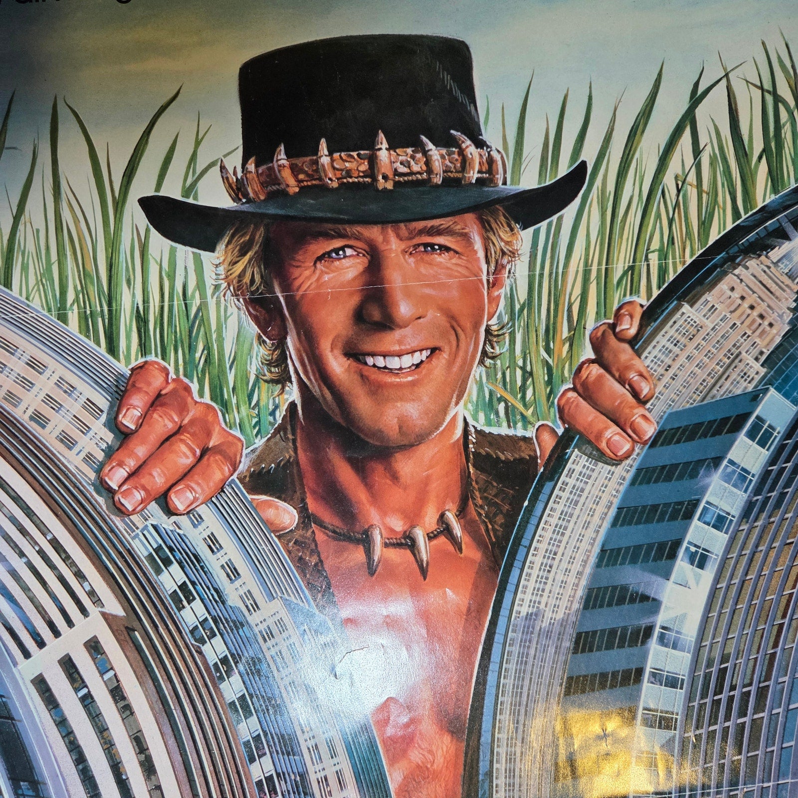 Original 1986 Crocodile Dundee Movie Poster One Sheet Paul Hogan 27x39