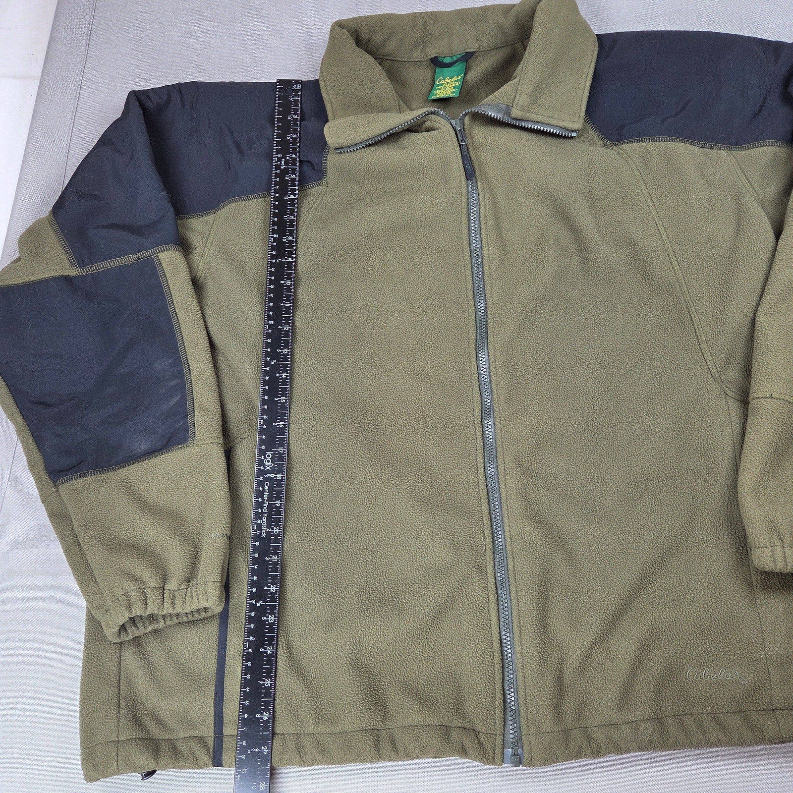 Cabela's XL Tall Full Zip Fleece Jacket Green Outdoor Hunting Polyester XLT