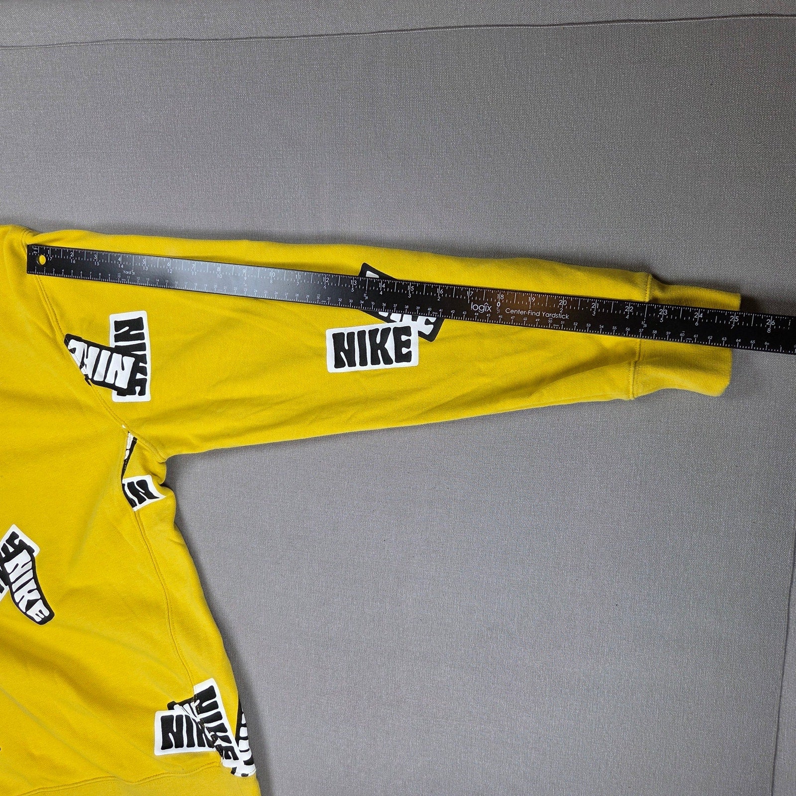 Nike Sportswear Sport Essentials+ All Over Logo Long Sleeve Shirt M Yellow