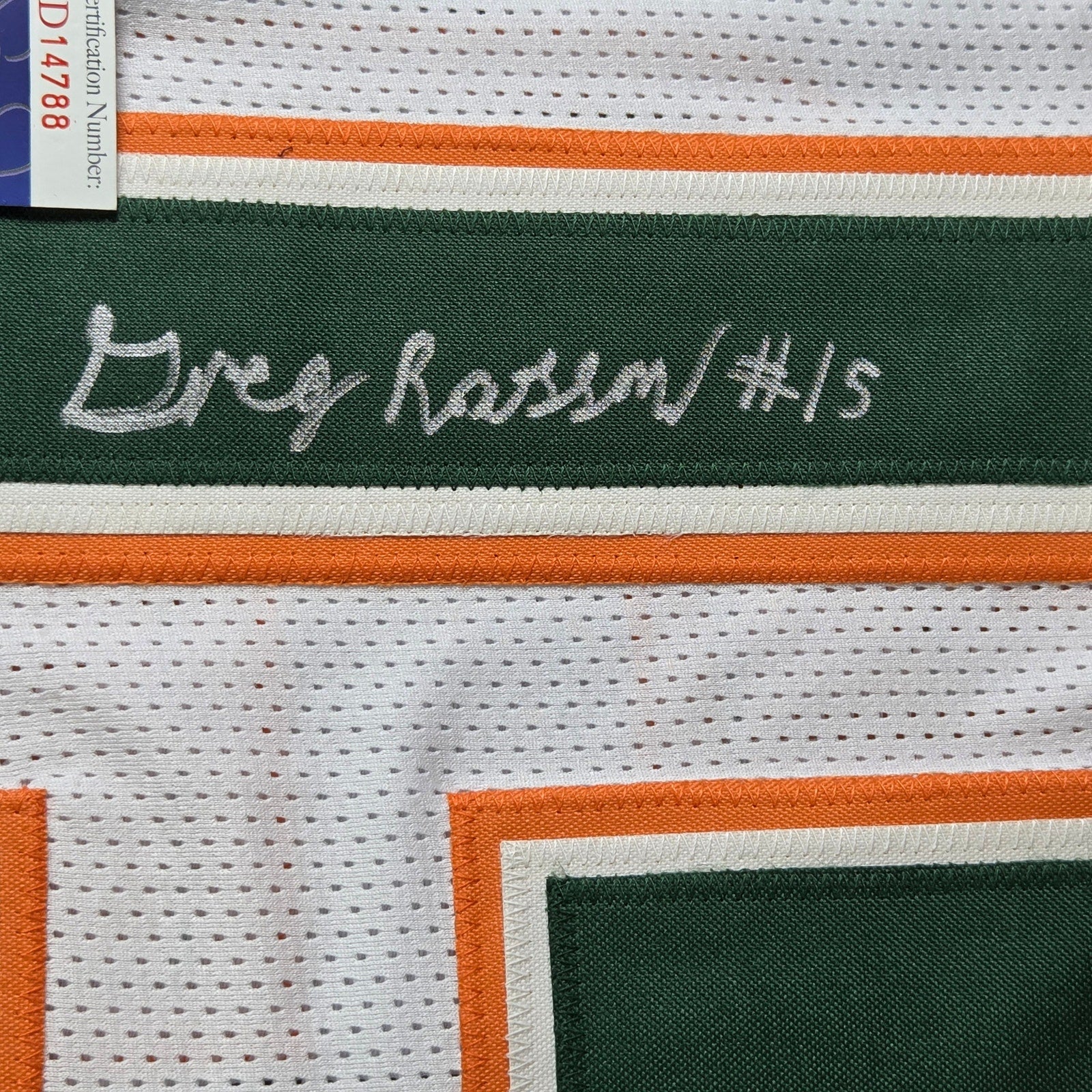 Greg Rousseau Signed Miami Hurricanes Custom Jersey JSA COA Auto #15