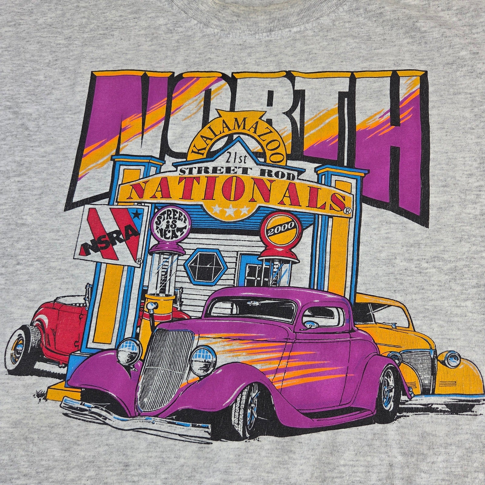 Vintage 2000 NSRA 21st Street Rod Nationals North Kalamazoo T-Shirt XL Hot Rod