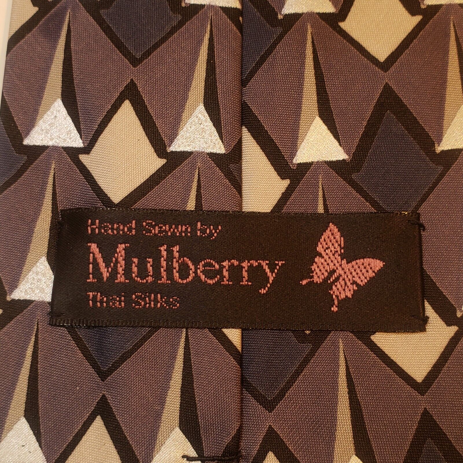 Mulberry Marina By The Sea Thai Silk Geometric Tie