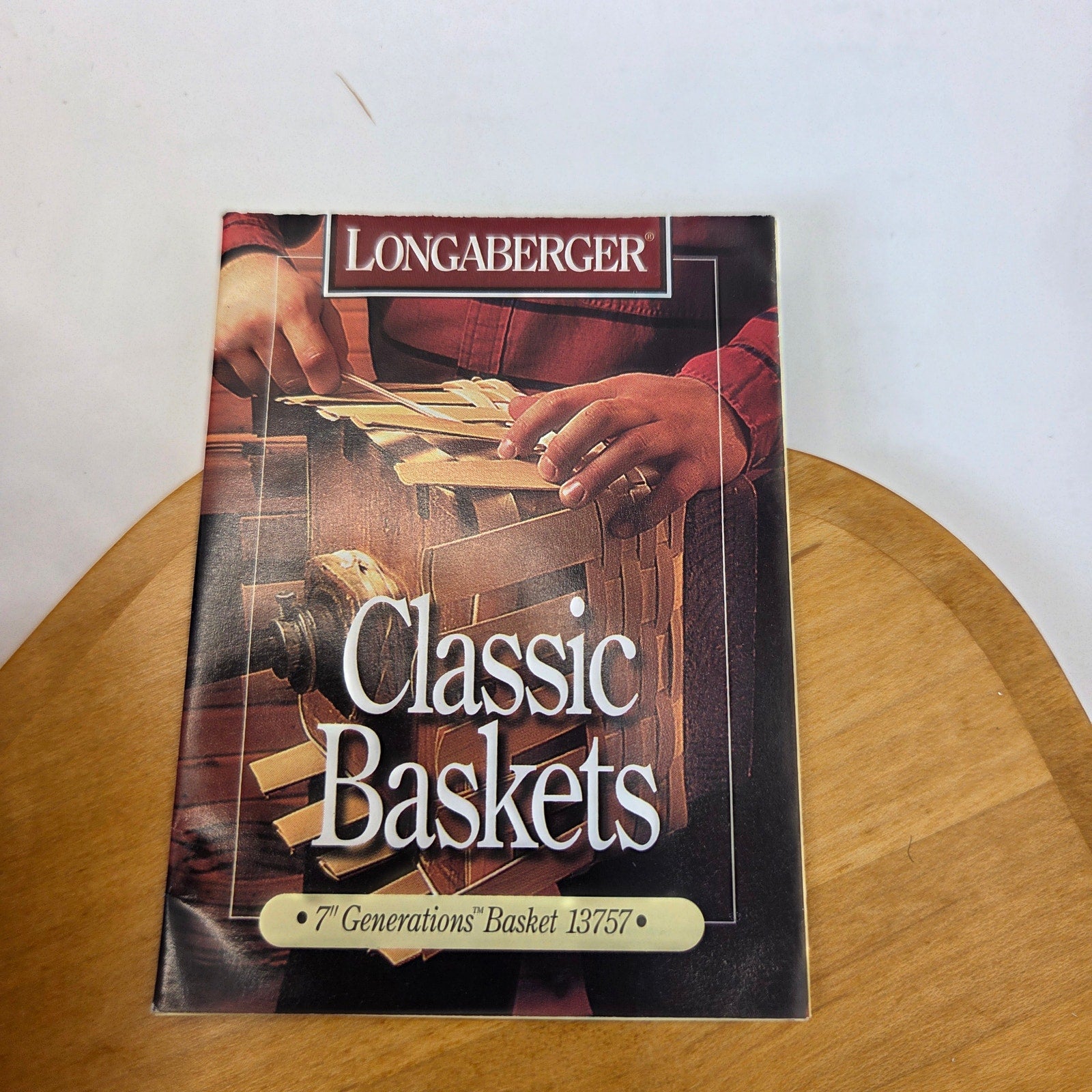 Longaberger 1998 7in Generations Basket 13757 Lid Protector Tie-On USA