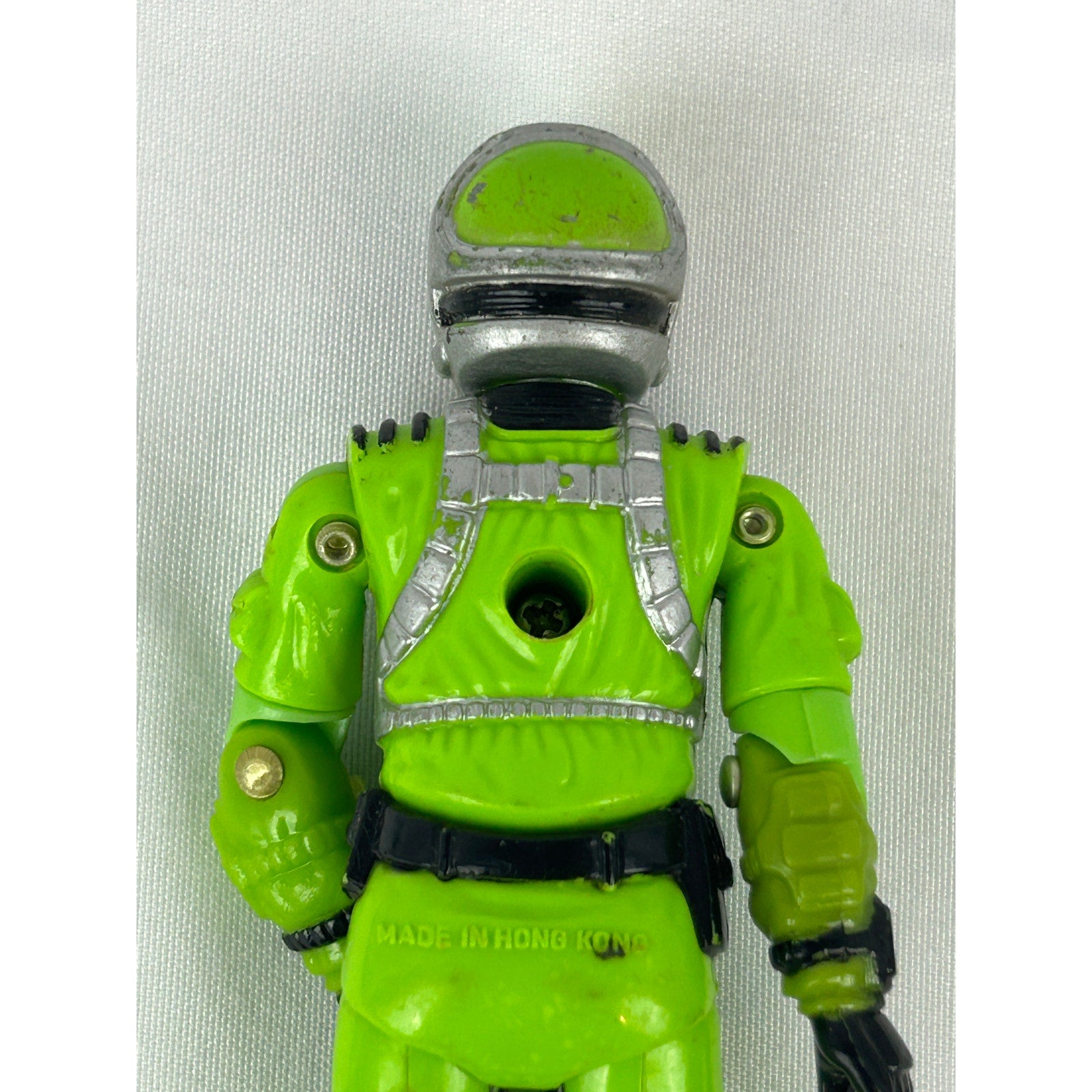 Vintage 1986 GI Joe Sci-Fi Laser Trooper figure with pack hose gun and card