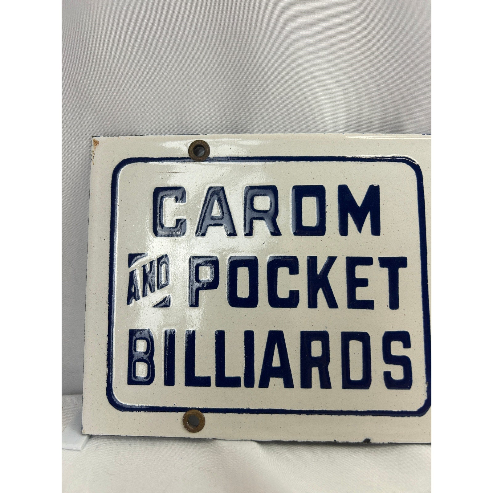 Antique Piedmont Brunswick Billiards Porcelain Advertising Sign 30 Inch