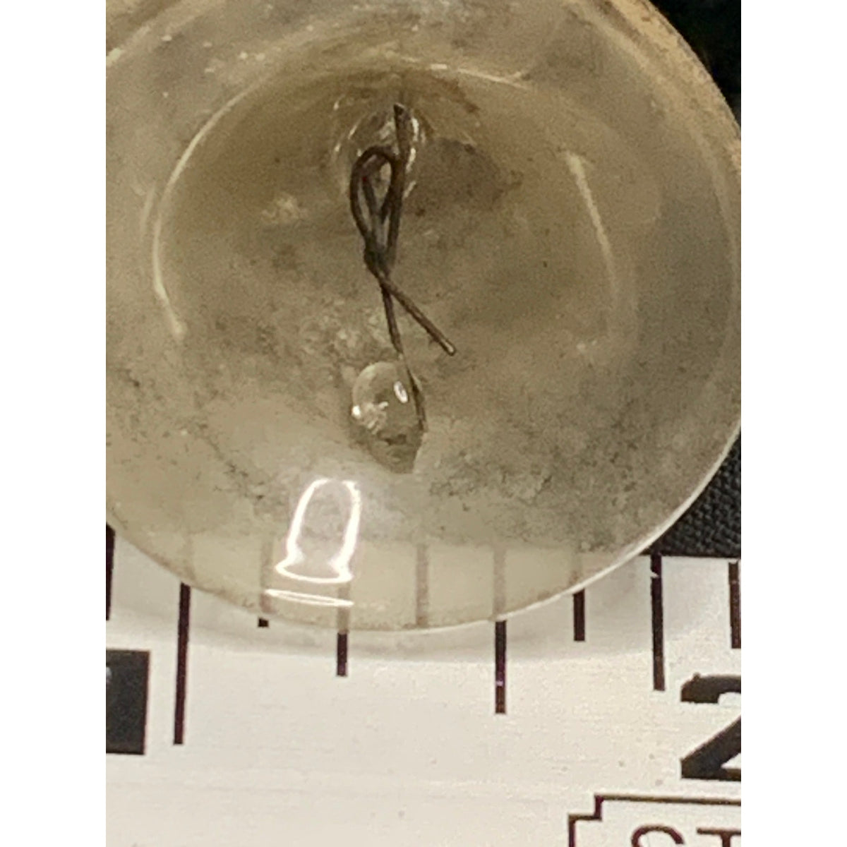 Antique Vintage Glass Bell Christmas Ornament Glass Clapper Tinsel Silver