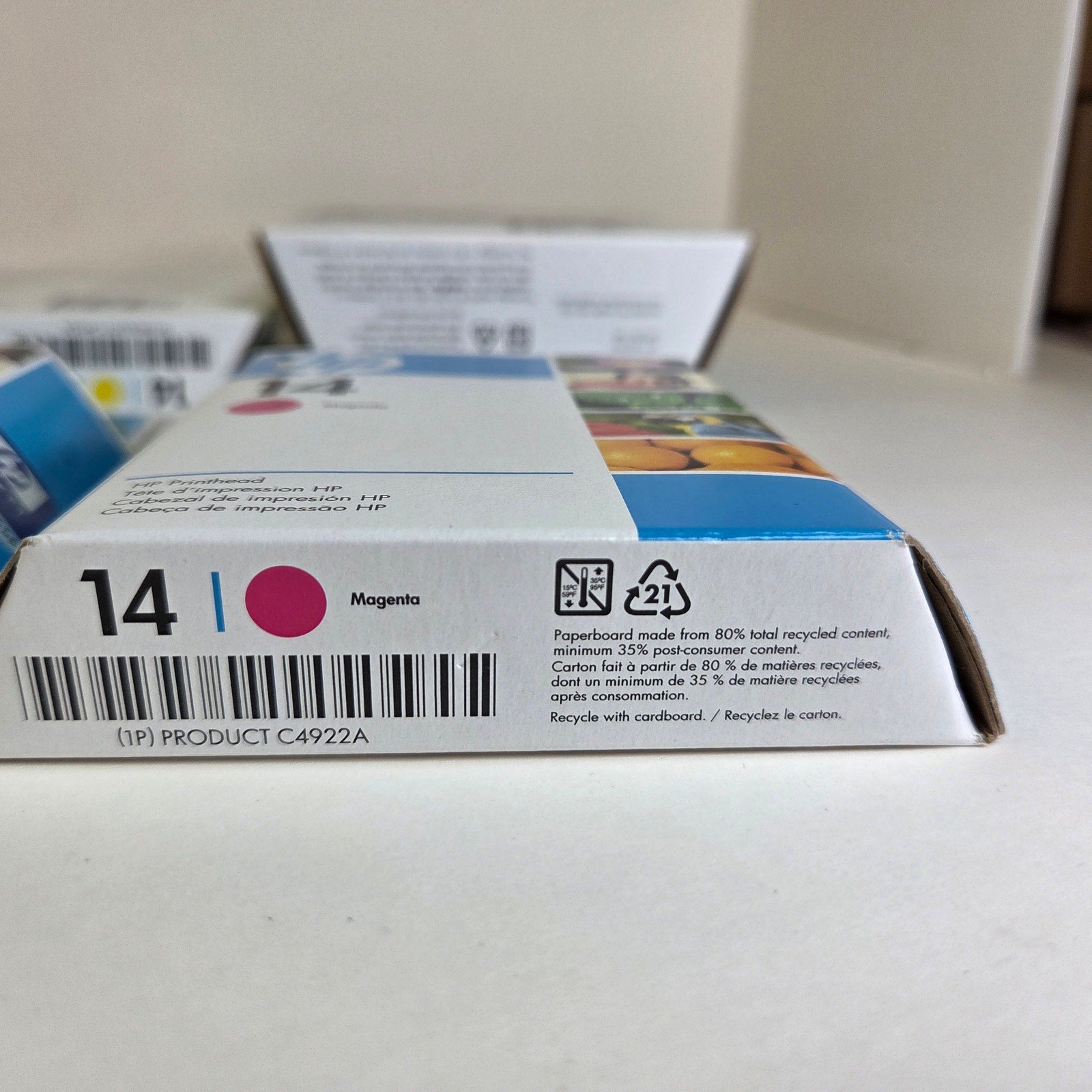Lot of 4 Sealed HP 14 Ink Cartridges C5011DN C5010DN Black Cyan Magenta Yellow