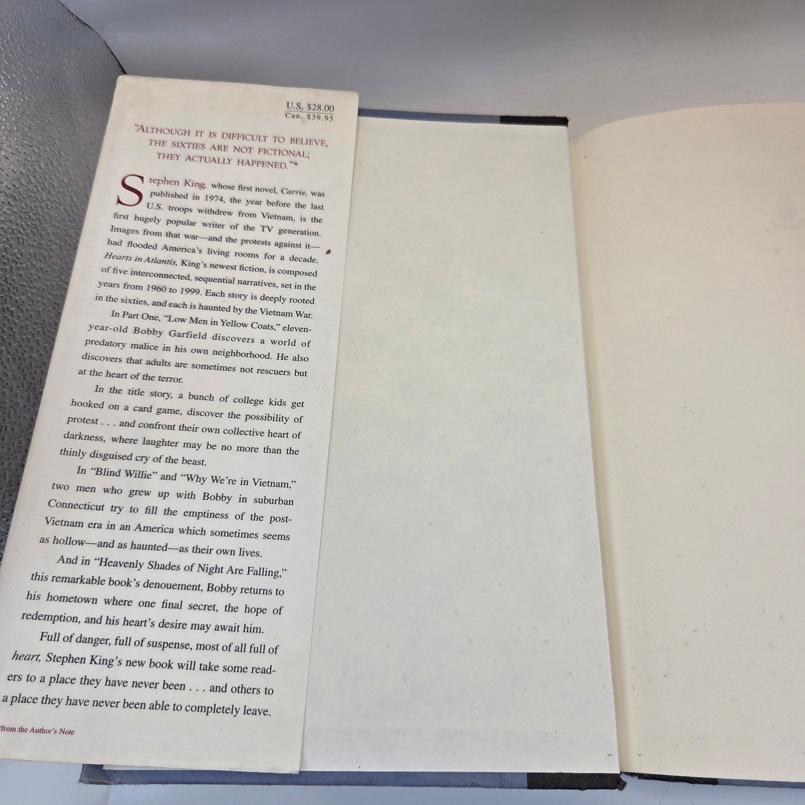 Stephen King Hearts in Atlantis 1999 Scribner 1st Edition 1st Printing HC DJ