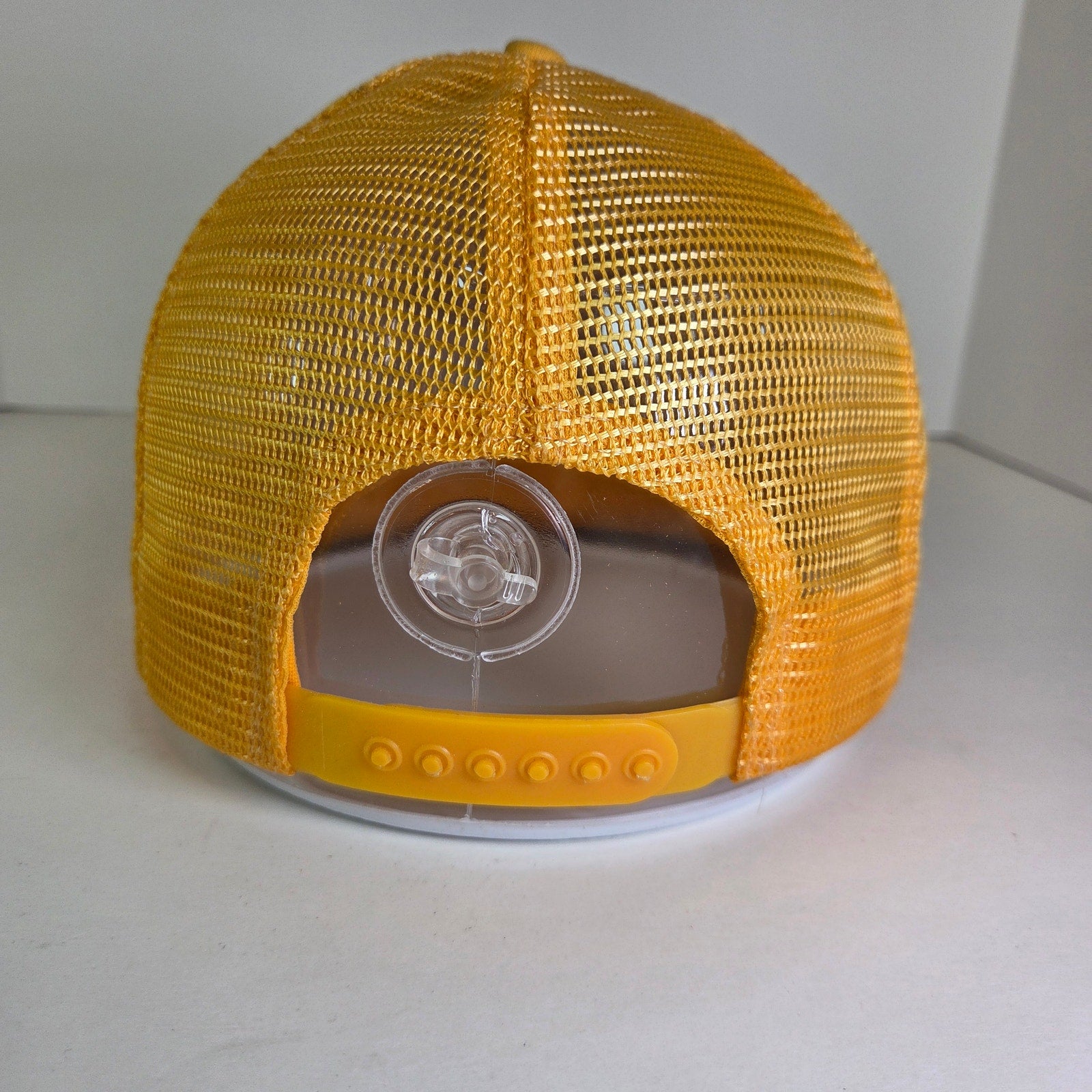 Vintage Stren Fishing Trucker Hat Mesh Snapback Yellow White Foam Front USA