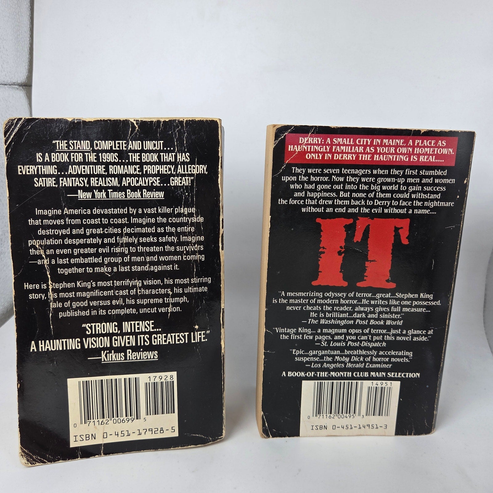 Stephen King It 1987 & The Stand 1991 Signet Paperback Book Lot Horror