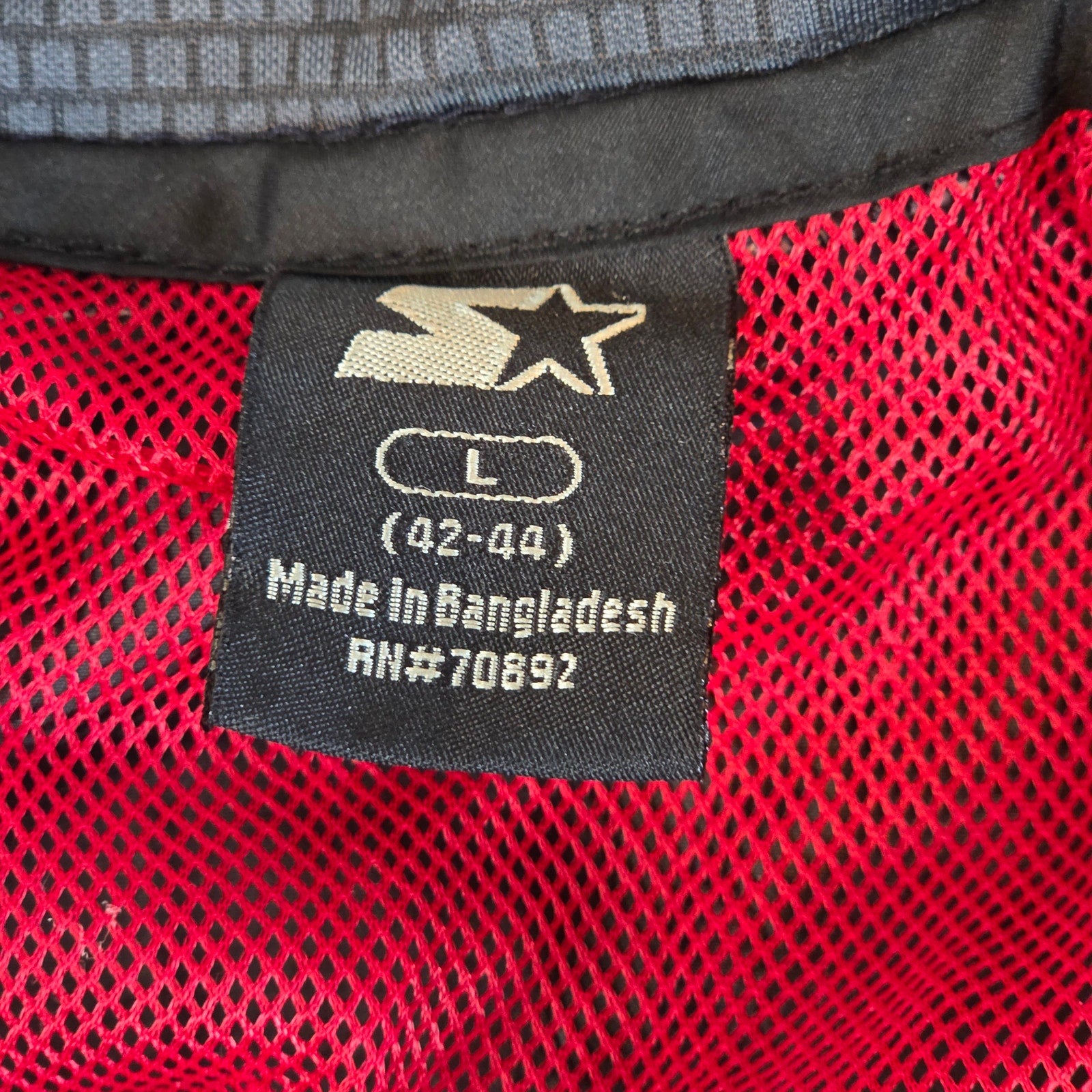 Starter Lightweight Windbreaker Jacket Gray Red Mesh L 42-44 Full Zip