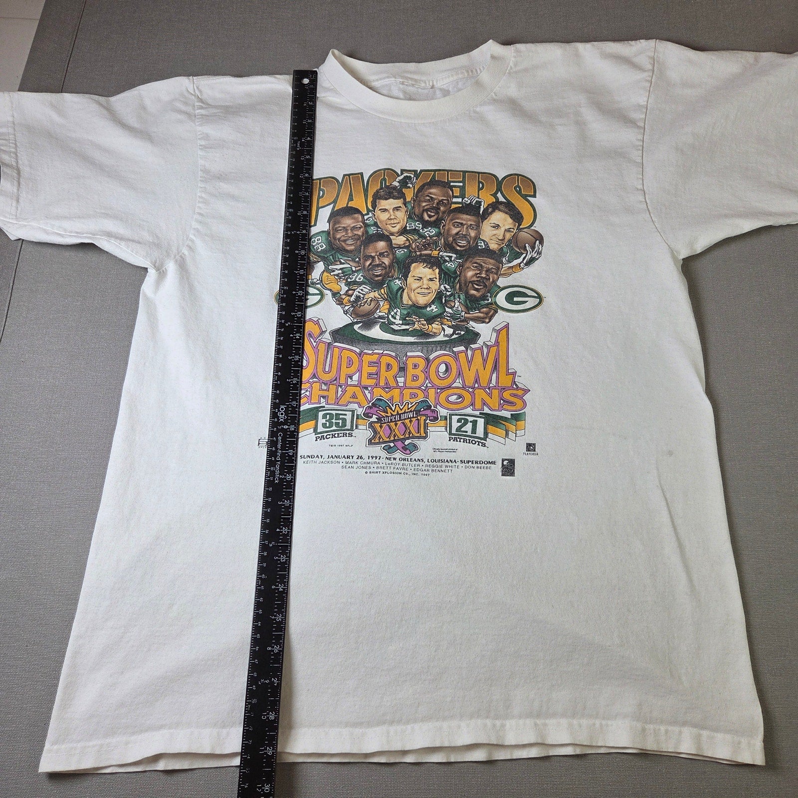Green Bay Packers Super Bowl XXXI 1997 Shirt Xplosion Tee Large NFL VTG