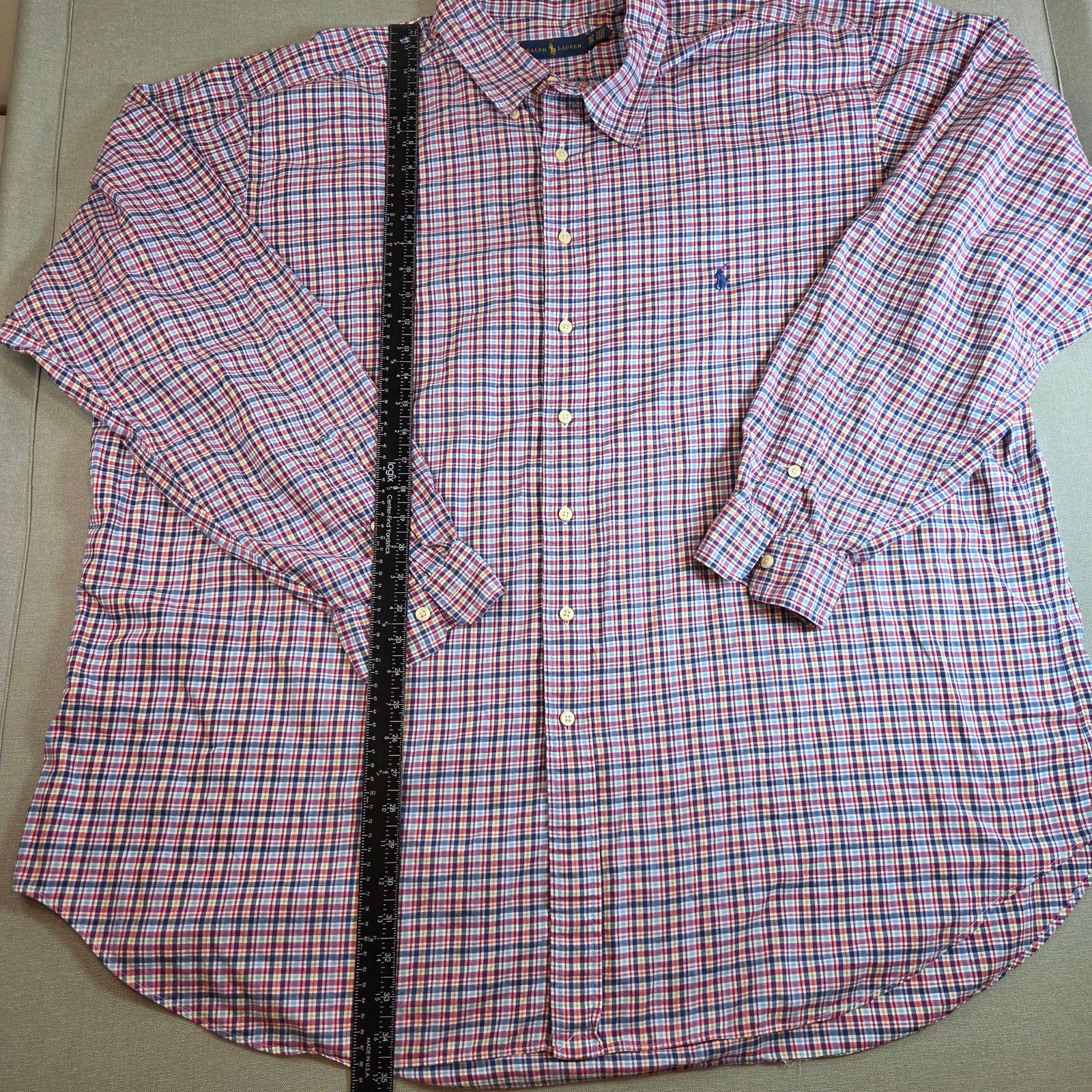 Polo Ralph Lauren 3XLT Plaid Cotton Button Down Shirt Long Sleeve Tall